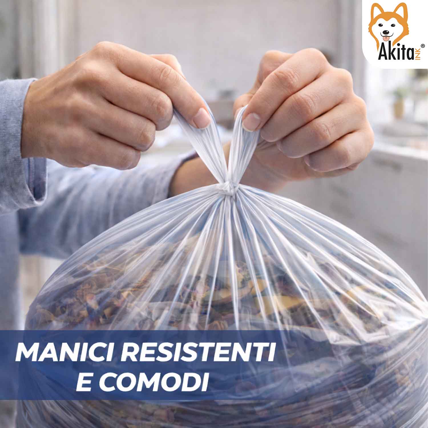 Sacchi Spazzatura 40x55 cm Trasparenti 180 Pz con Manici foto 5