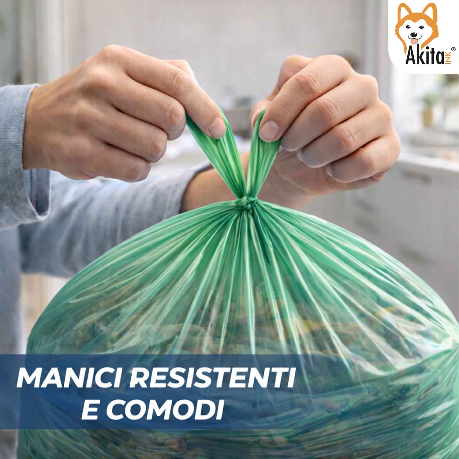 Sacchi Spazzatura 40x55 cm Verdi 180 Pz con Manici foto 5