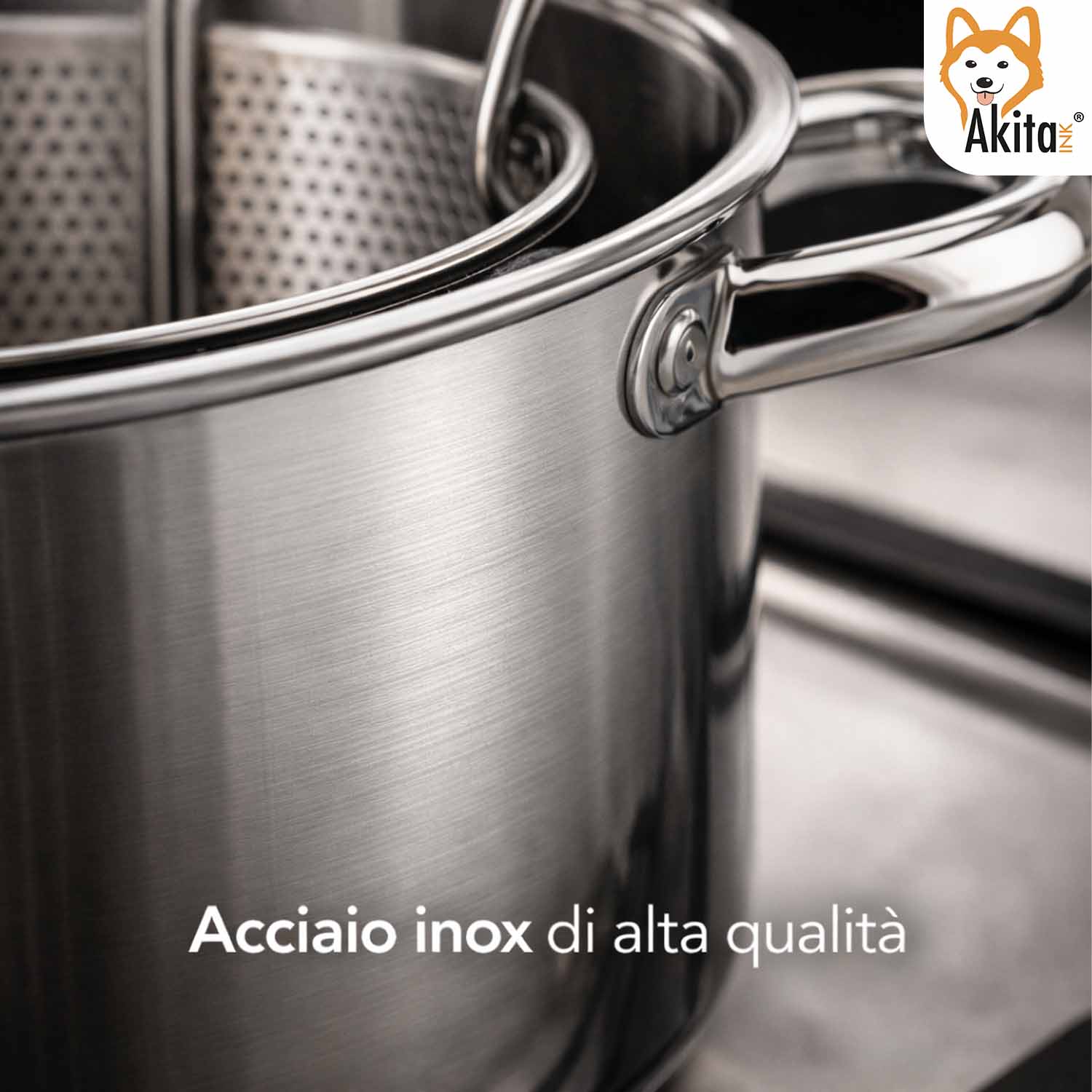 Bollipasta Inox 24 cm con 2 Cestelli e Coperchio Vetro foto 4