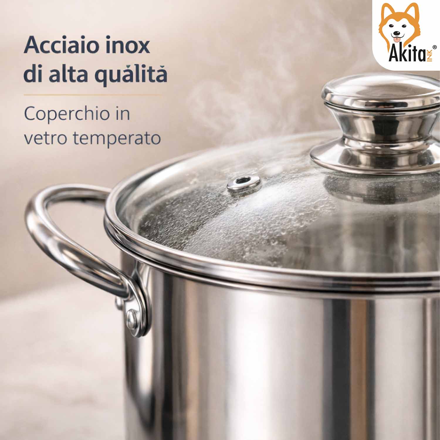 Bollipasta Acciaio Inox 22 cm con Cestello e Coperchio foto 5