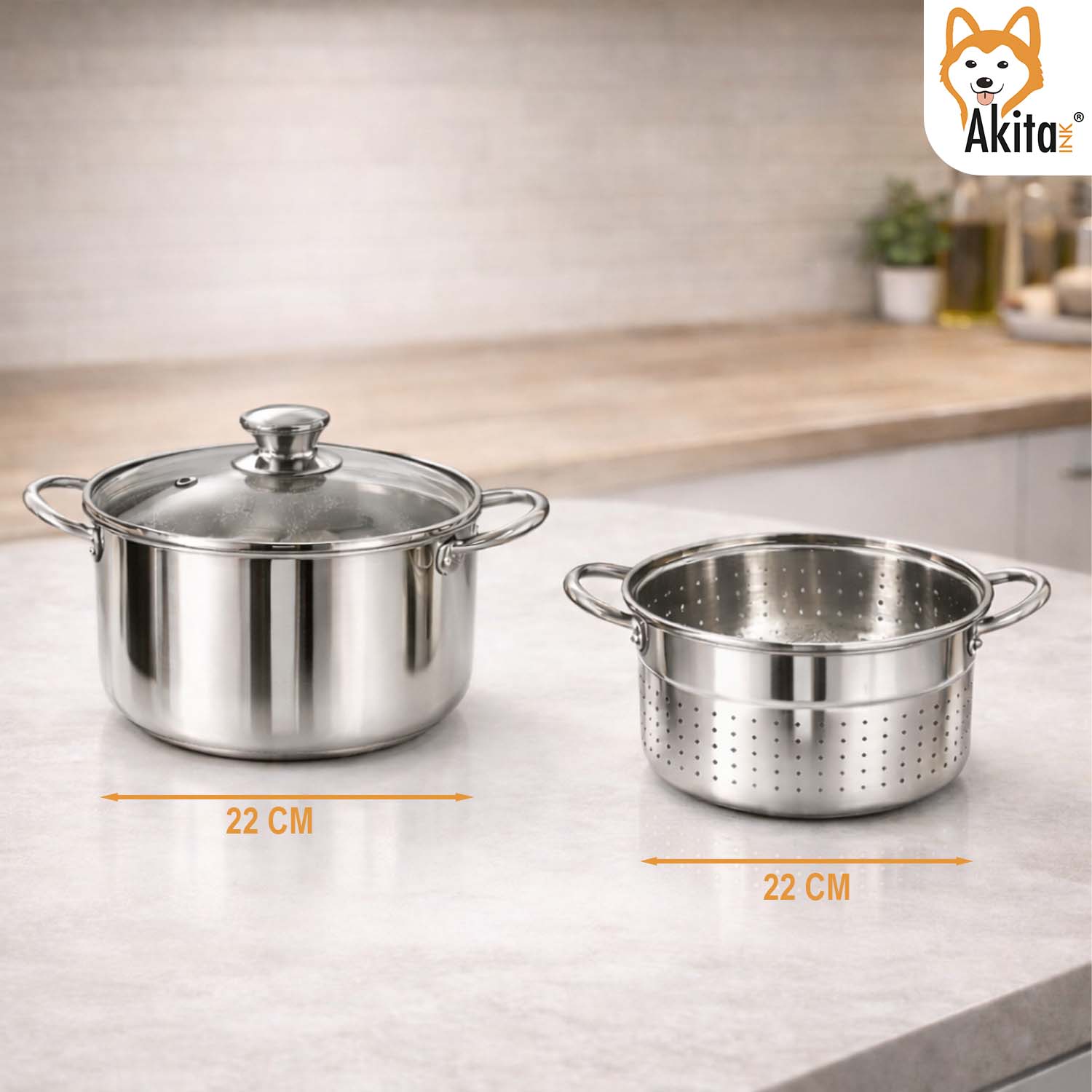 Bollipasta Acciaio Inox 22 cm con Cestello e Coperchio foto 6