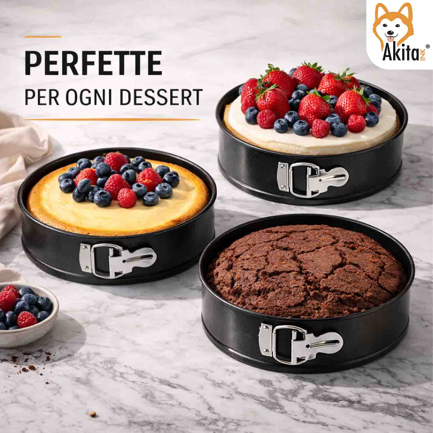 Set 3 Tortiere a Cerniera 24-26-28 cm Antiaderenti foto 4