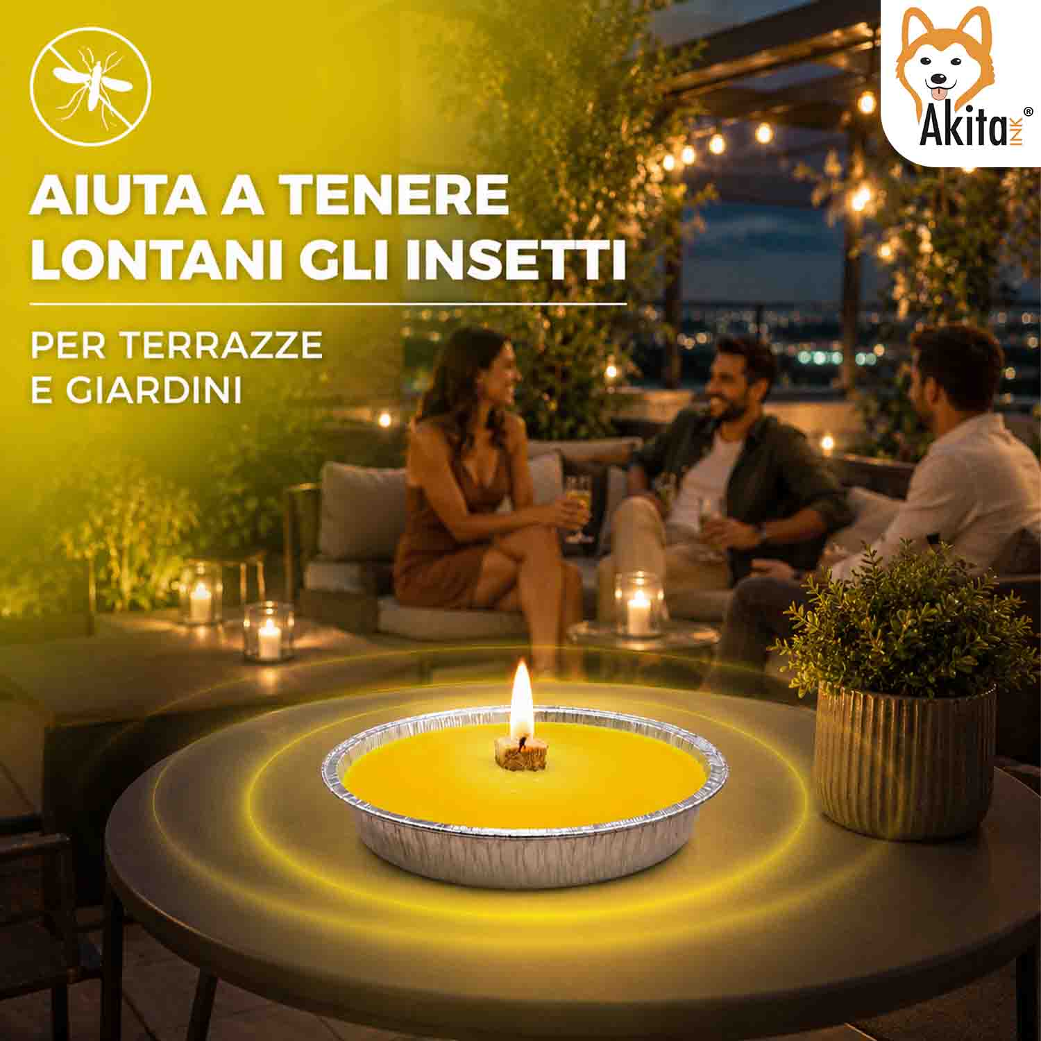 10 Candele alla Citronella Antizanzare da Esterno 14 cm foto 4