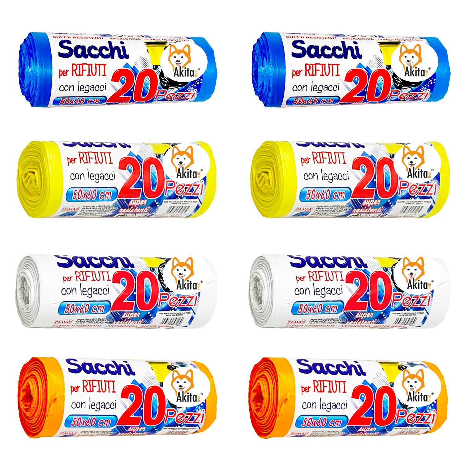 160 sacchi per pattumiera 50X60 AkitaInk Sacchi Alta Resistenza, 30L foto 2