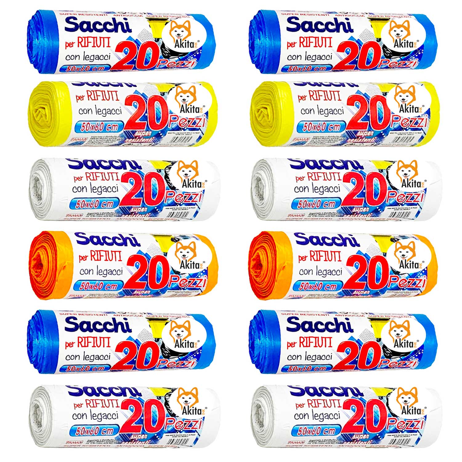 240 sacchi per pattumiera 50X60 AkitaInk Sacchi Alta Resistenza, 30L foto 2