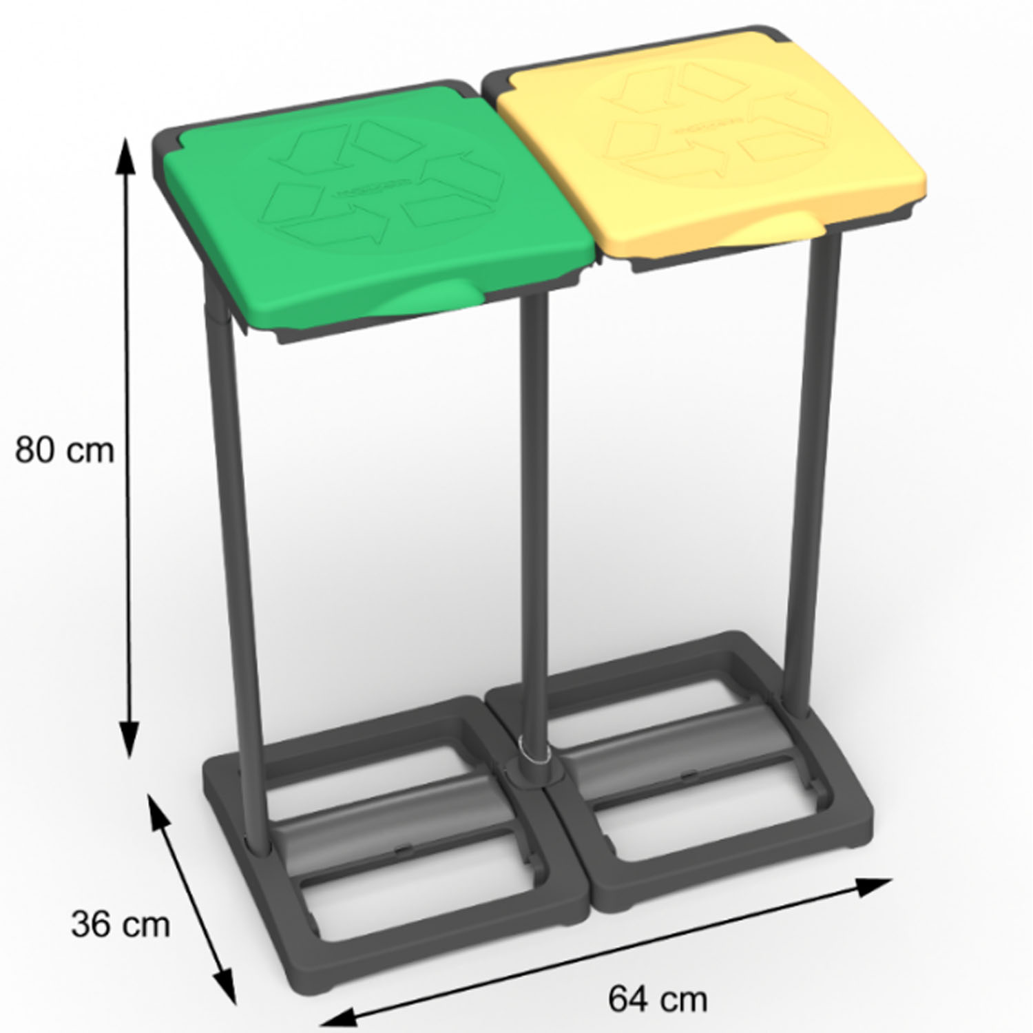 Mongardi Mr.B Bis Pattumiera in Polipropilene Verde/Giallo foto 3