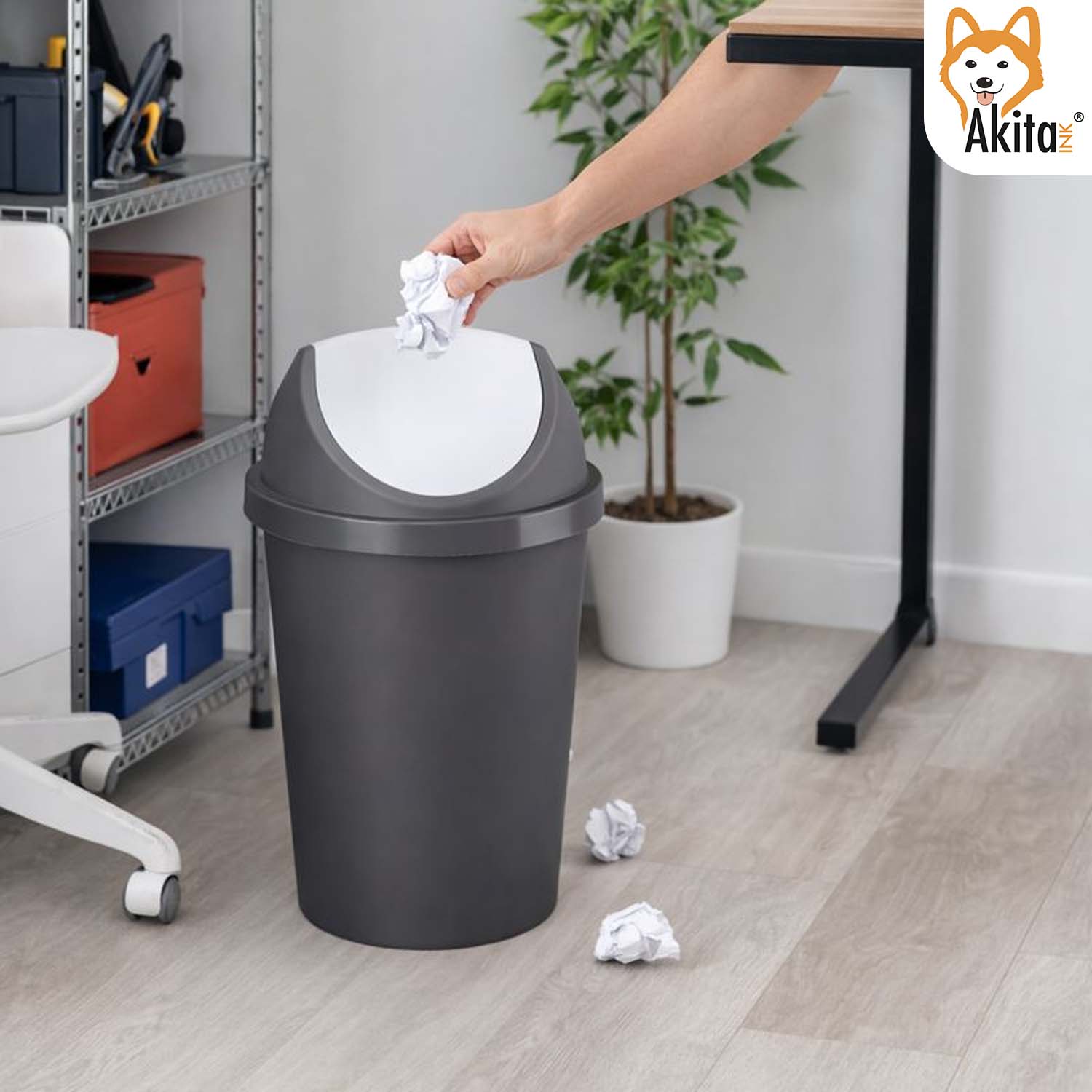 Pattumiera Basculante Swing 12 L Bianco\Grafite foto 5