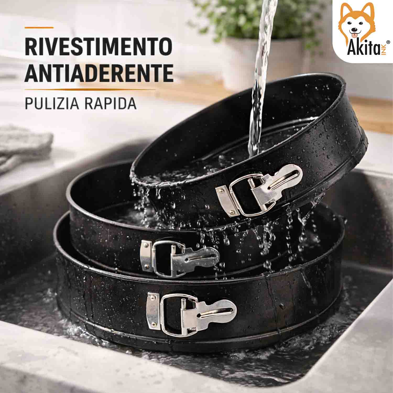 Set 3 Tortiere a Cerniera 24-26-28 cm Antiaderenti foto 6