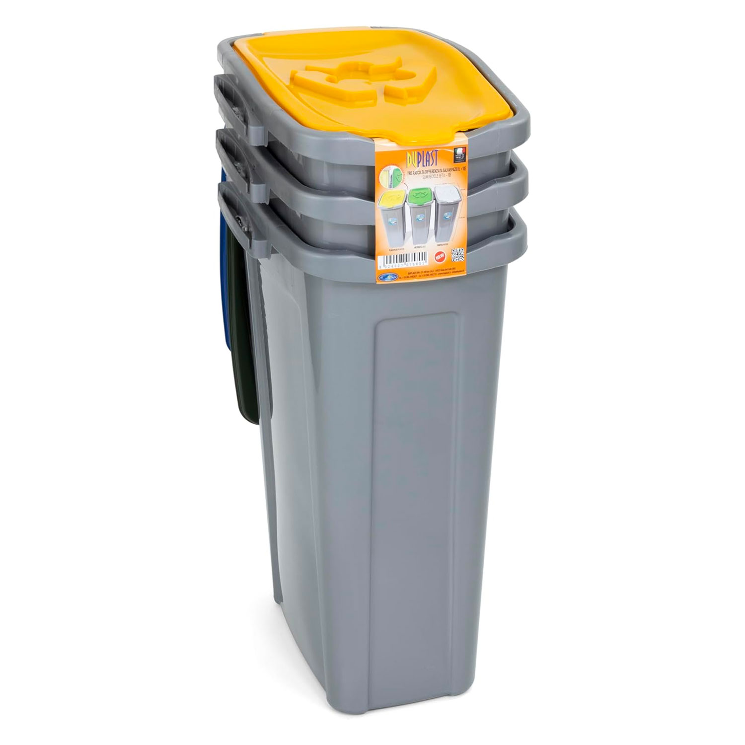 Duplast Tris Pattumiera per Raccolta Differenziata Salvaspazio foto 3