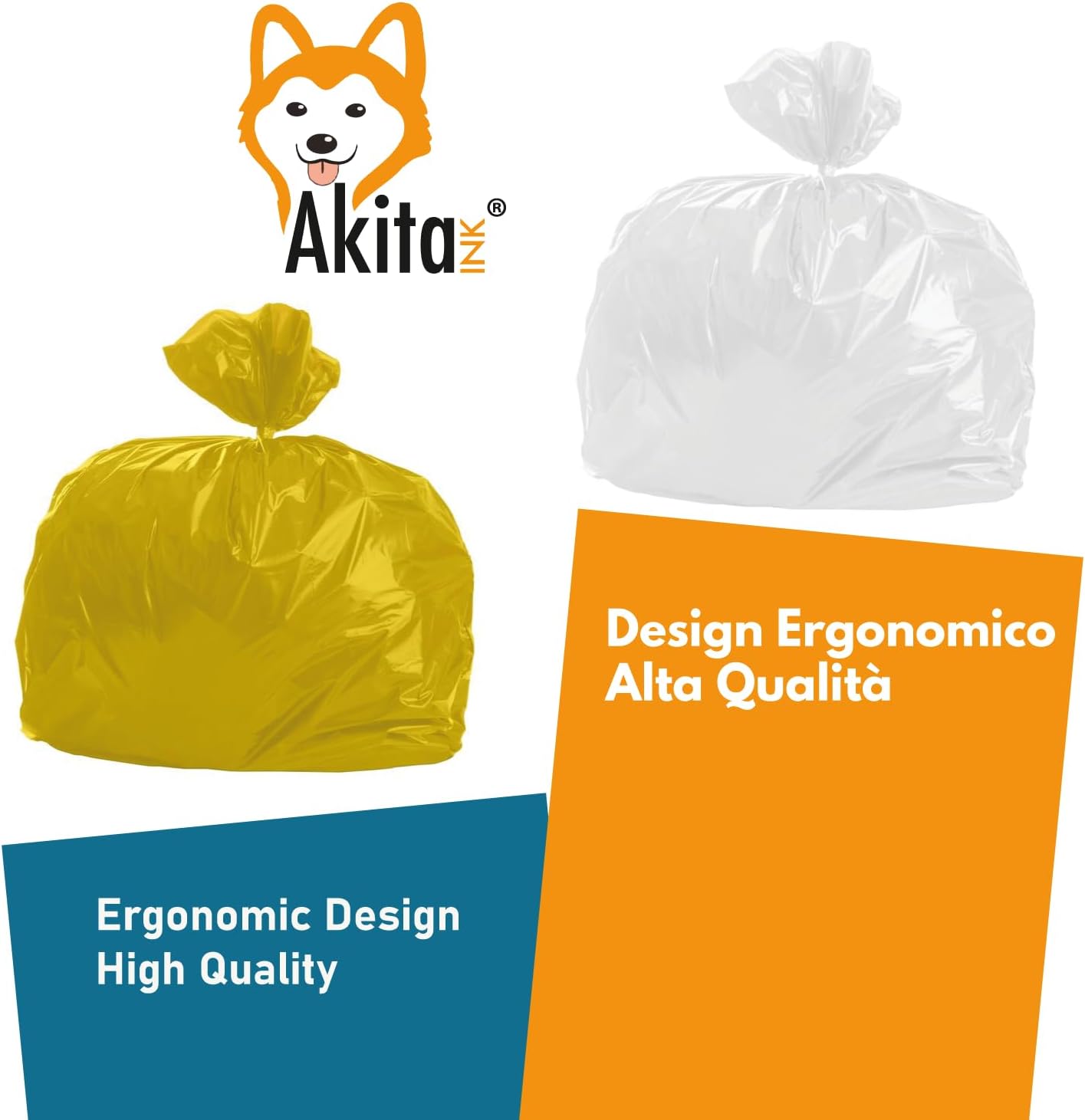 80 sacchi per pattumiera 50X60 AkitaInk Sacchi Alta Resistenza, 30L foto 3