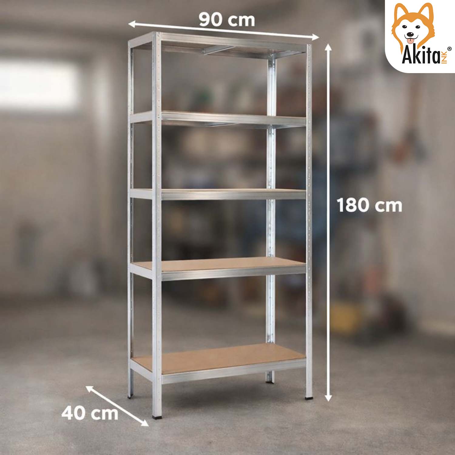 2 Pz Scaffale in Metallo Zincato 180x90x40 cm 5 Ripiani foto 4