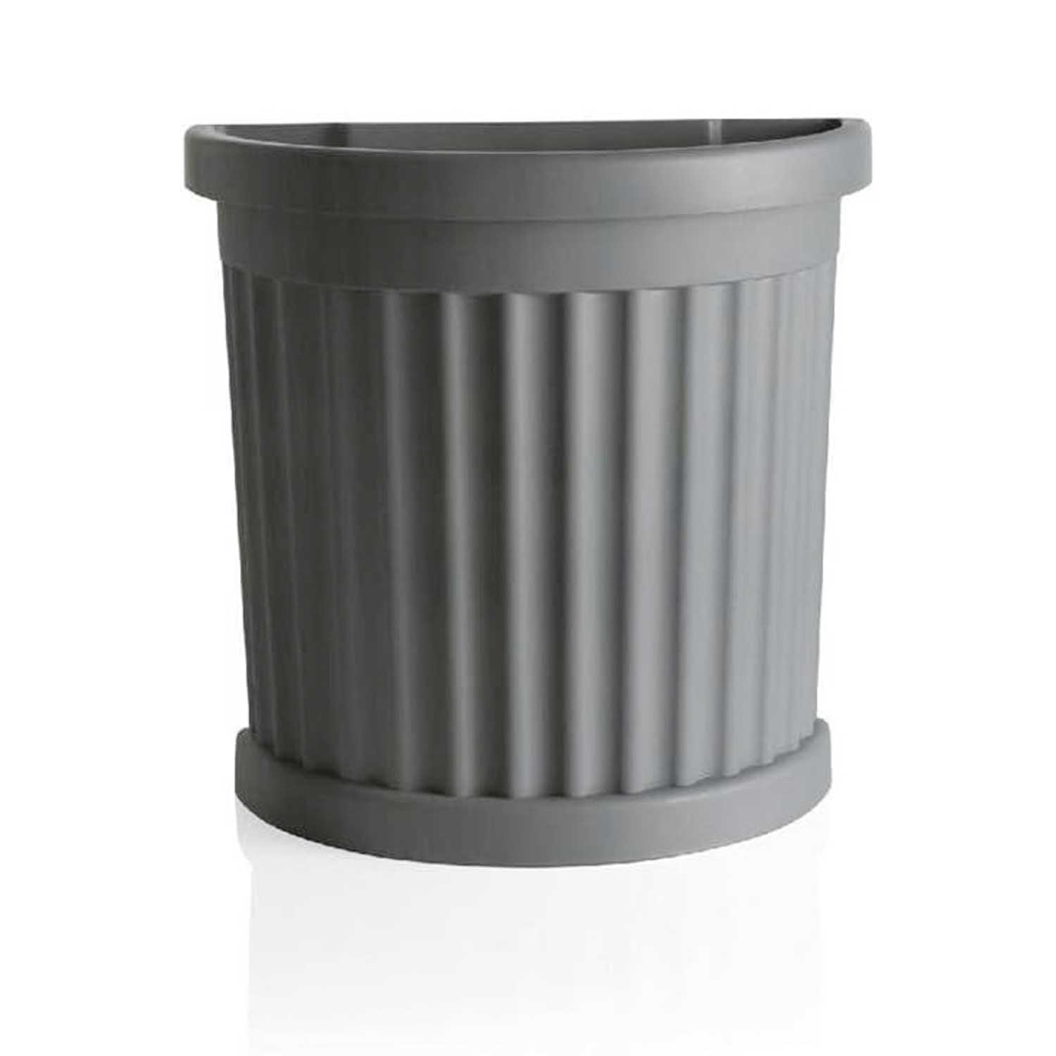 Bama vaso Roma con piattino, 27 x 52 x 49 cm, Resina, Grey, 27x52x49 cm foto 2