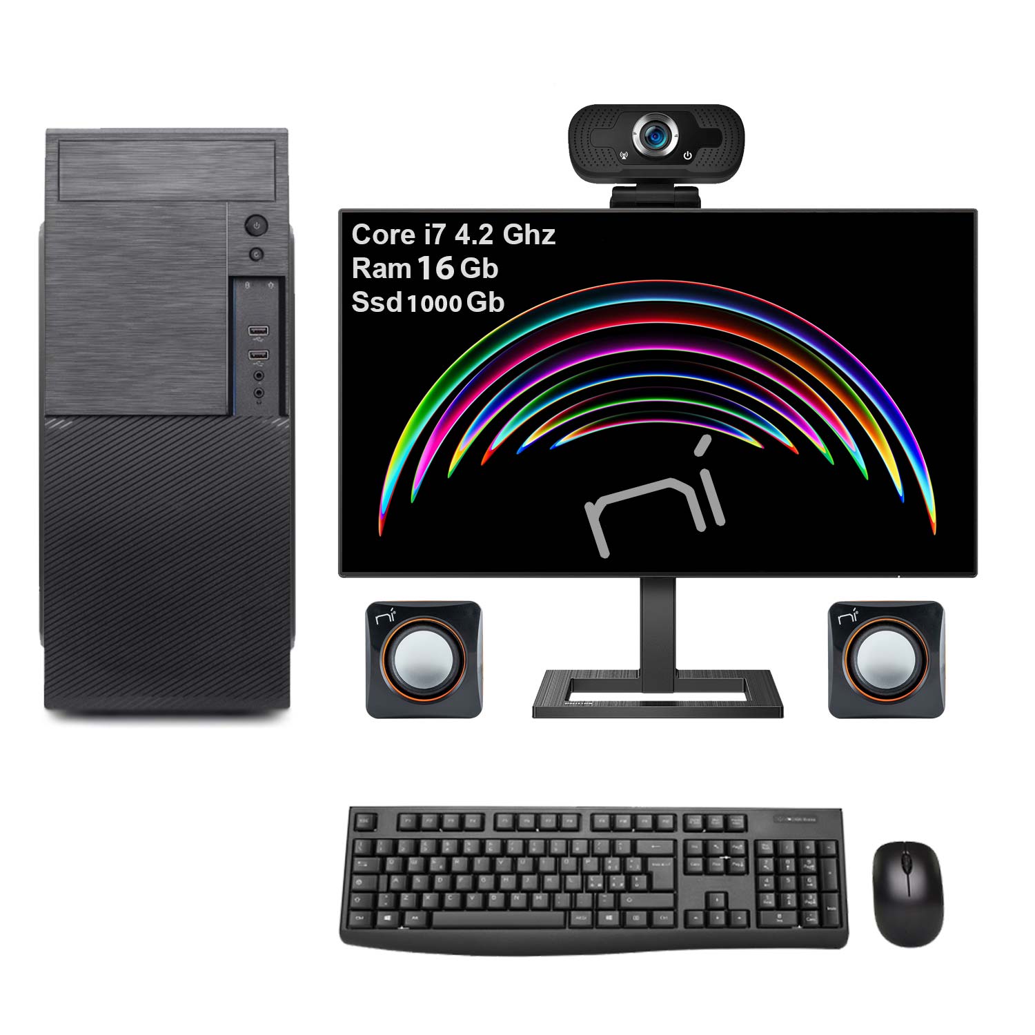 Kit PC Fisso Intel i7 16GB SSD 1TB con Monitor Completo foto 2