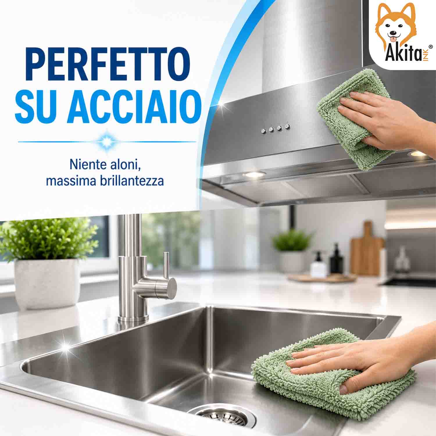 Akitaink 3 Panni Microfibra Extra Morbido Multiuso 36x36 cm foto 4