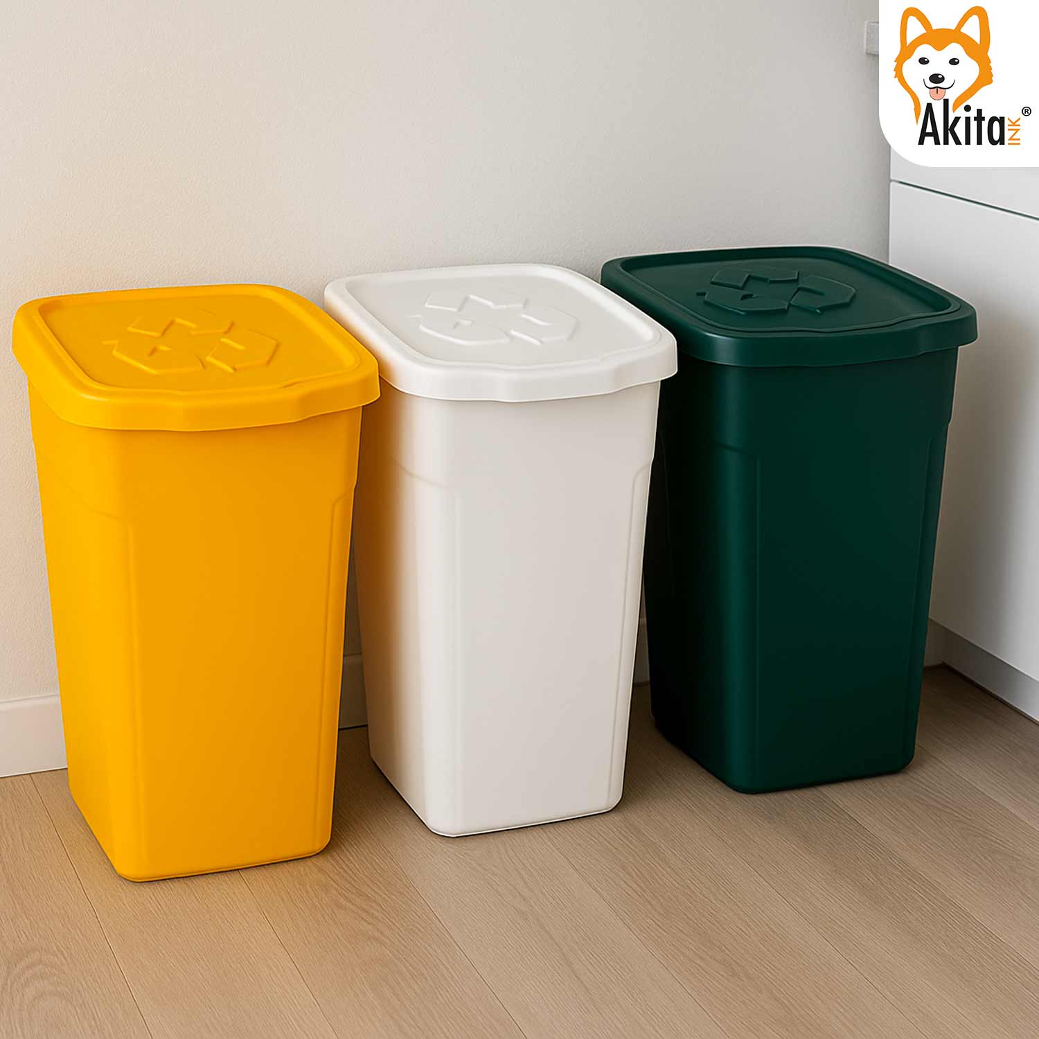 Pattumiere raccolta differenziata Set 3 Bidoni 50 Litri foto 3