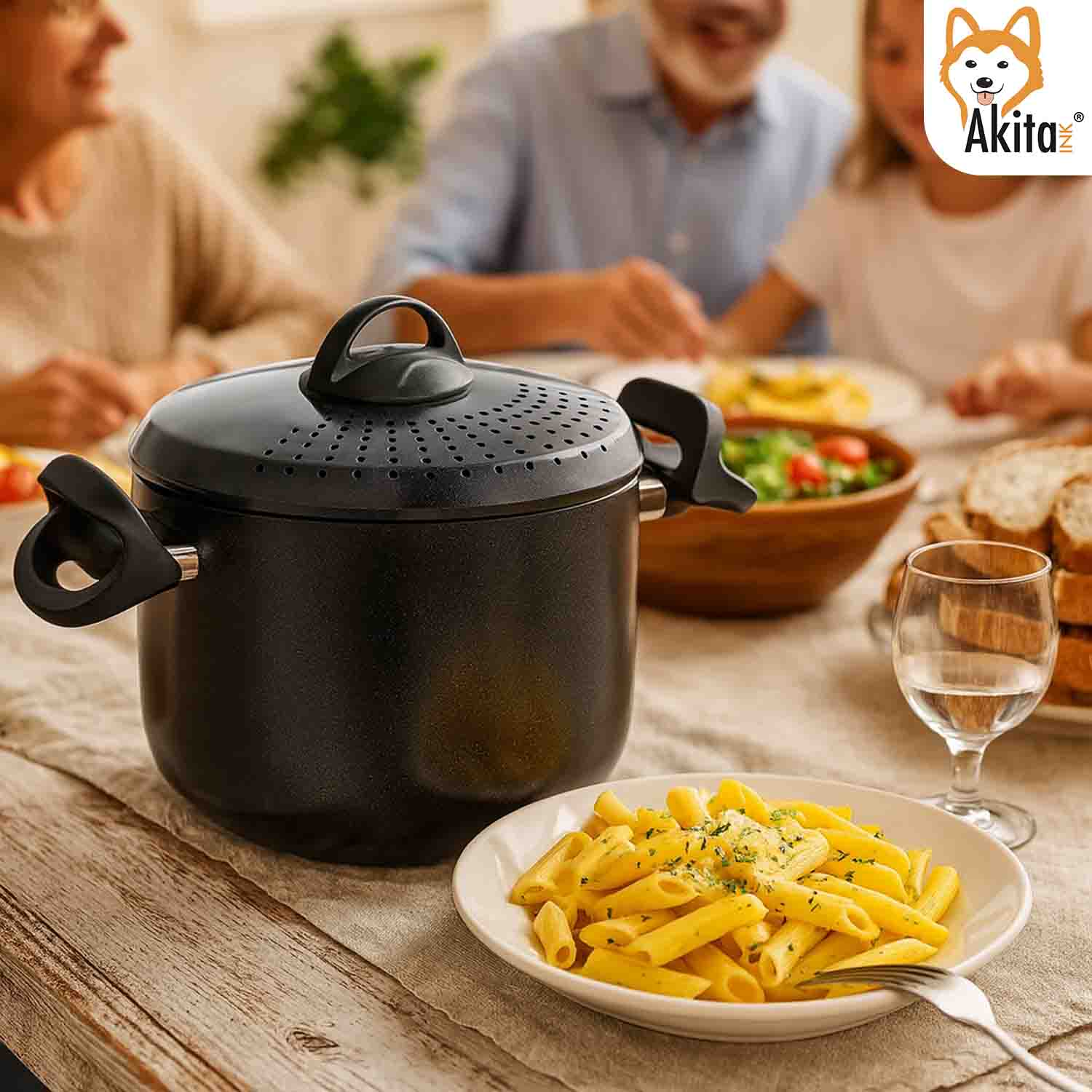 Pentola 22cm 5L Scolapasta Integrato Scoli' Antiaderente foto 3