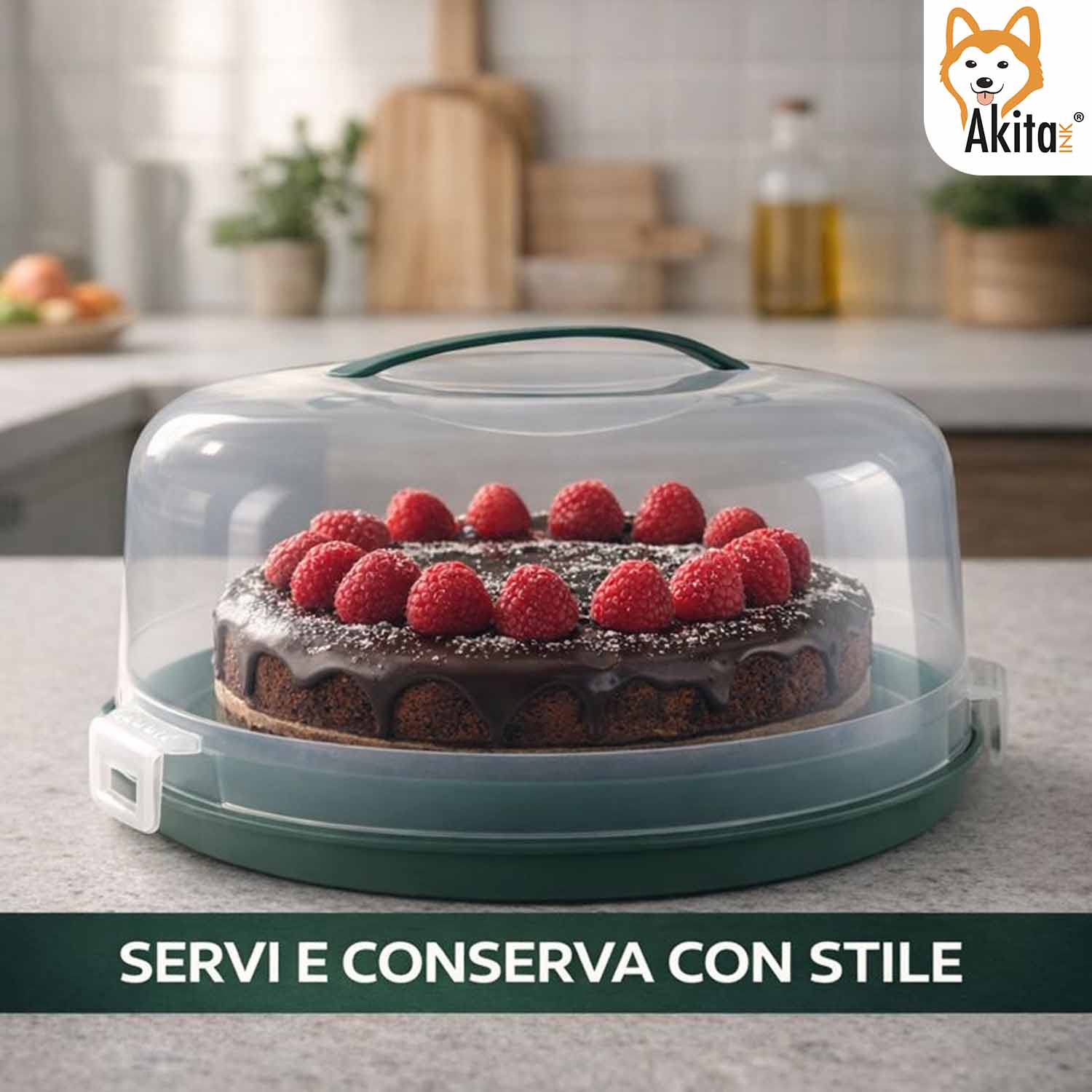 Porta Torta con Coperchio e Manico 28 cm foto 3