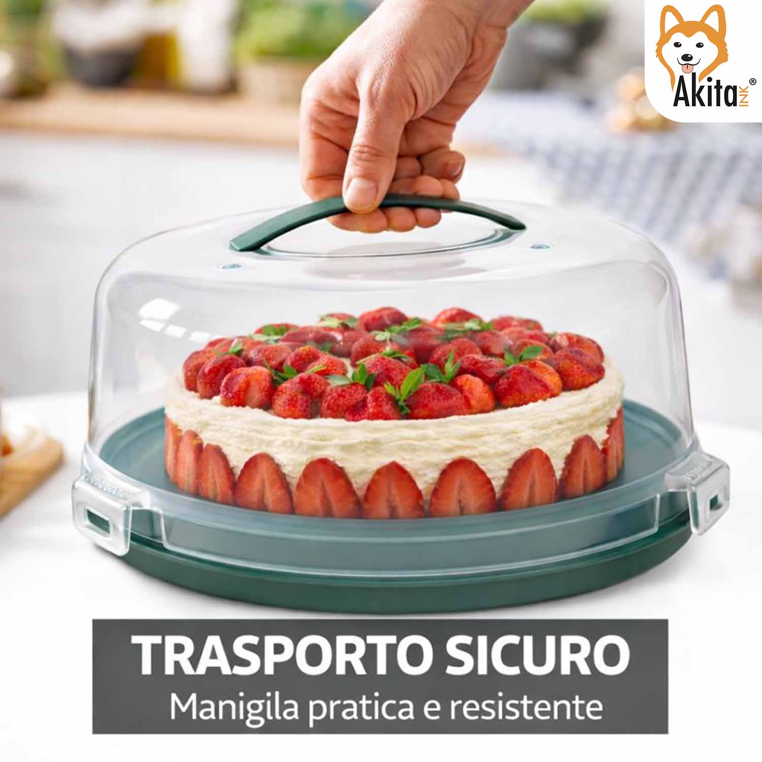 Porta Torta con Coperchio e Manico 28 cm foto 6