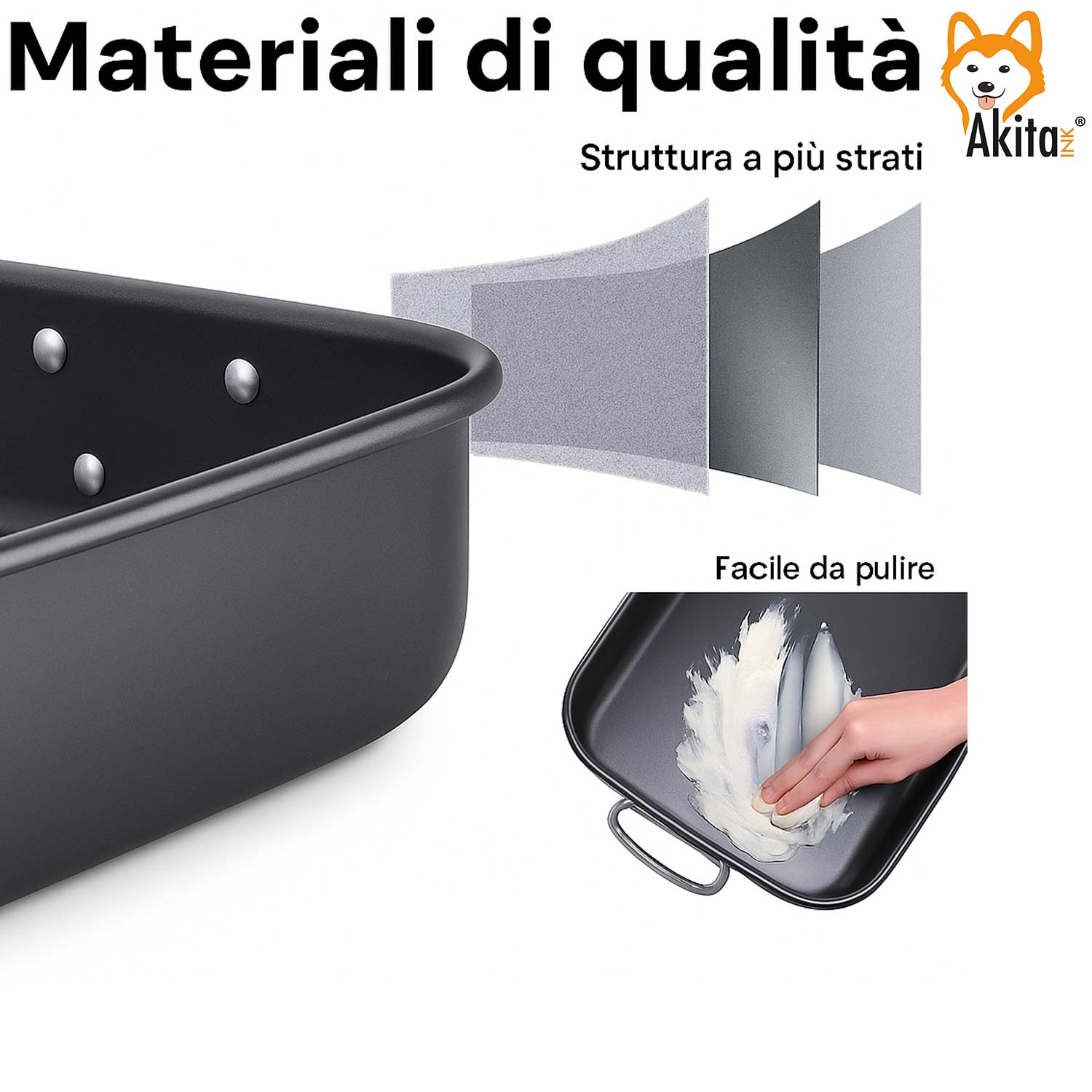Set 4 teglie da forno antiaderenti acciaio 20-35 cm foto 5