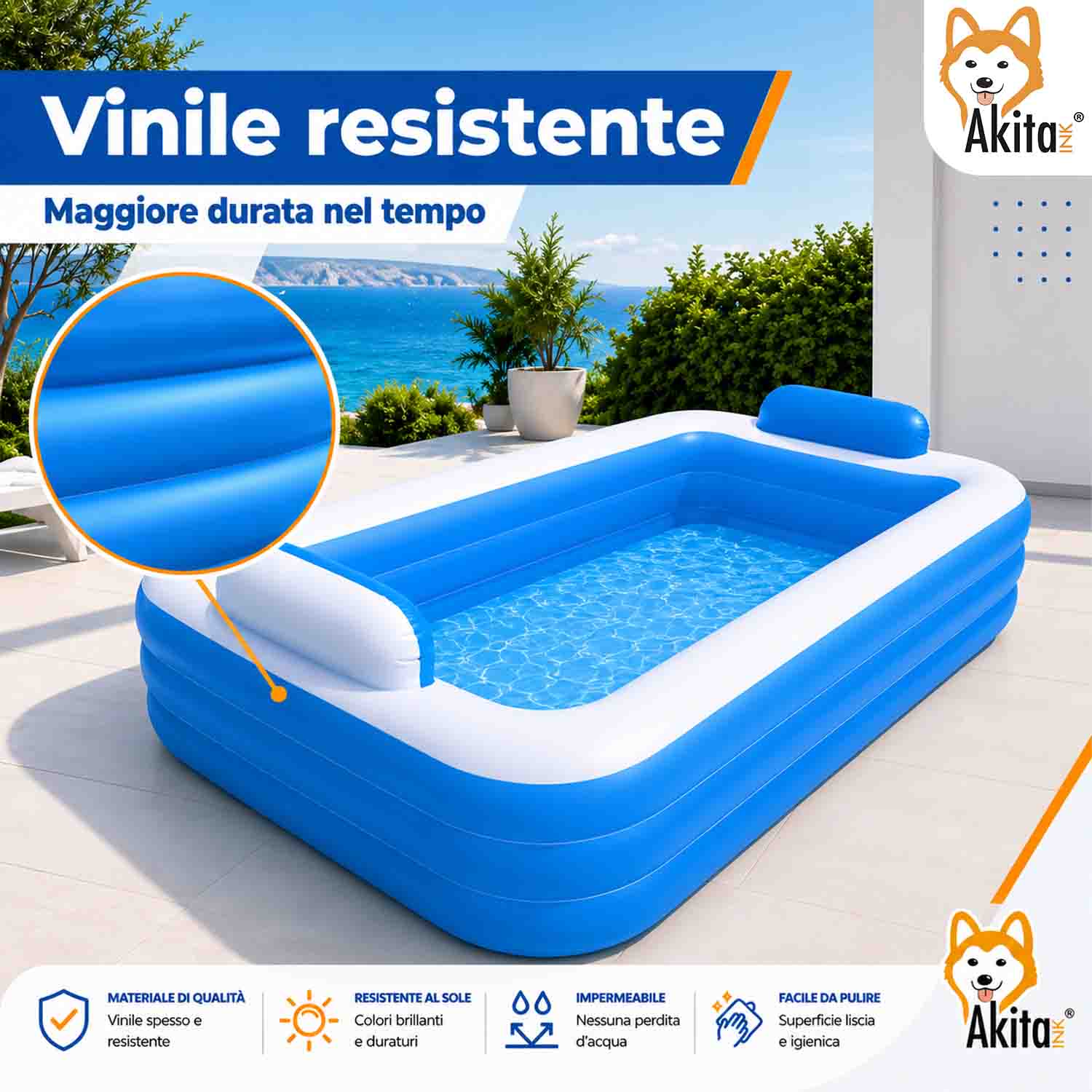 Piscina Gonfiabile 3 Metri per Adulti e Bambini 305x183x56 foto 4