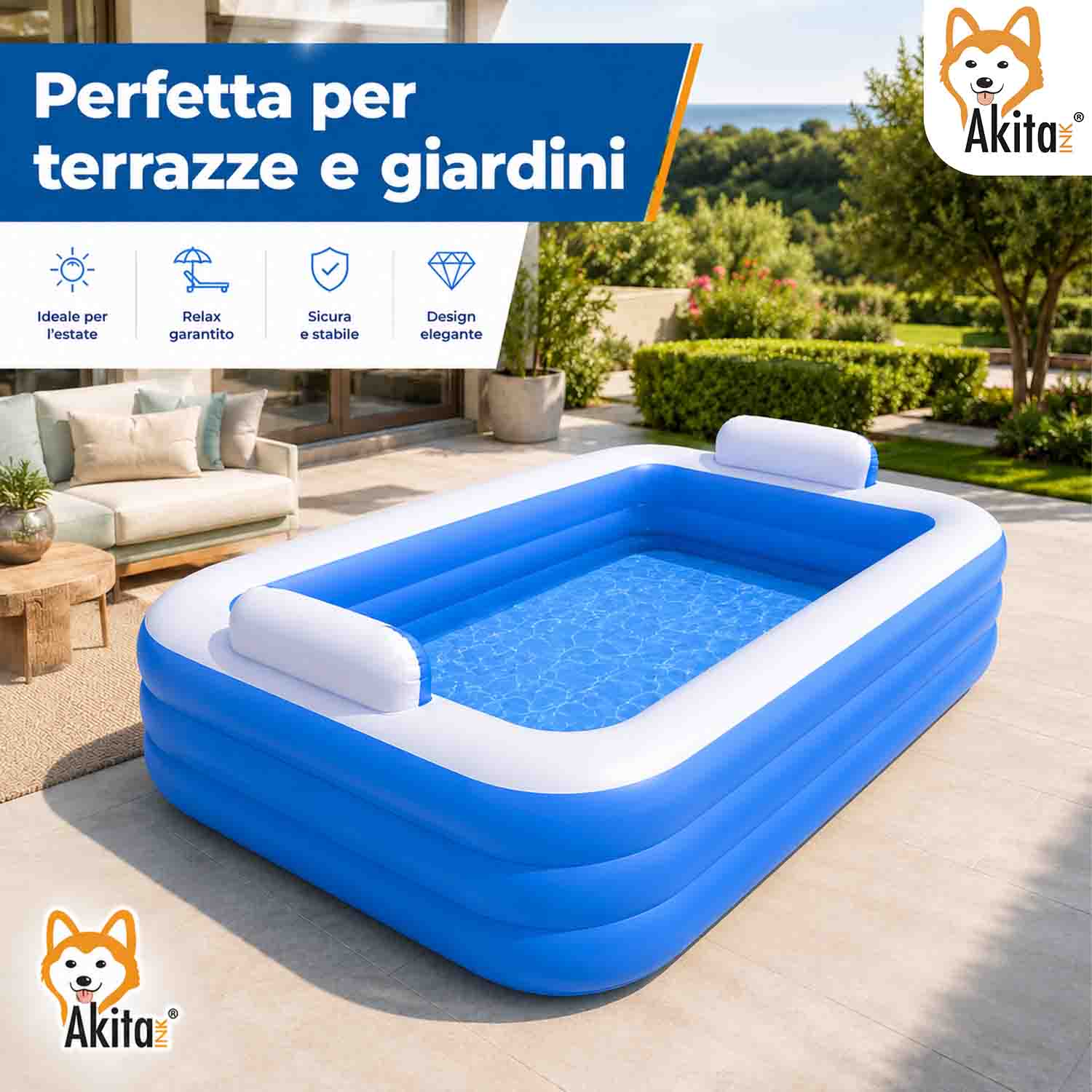 Piscina Gonfiabile 3 Metri per Adulti e Bambini 305x183x56 foto 5