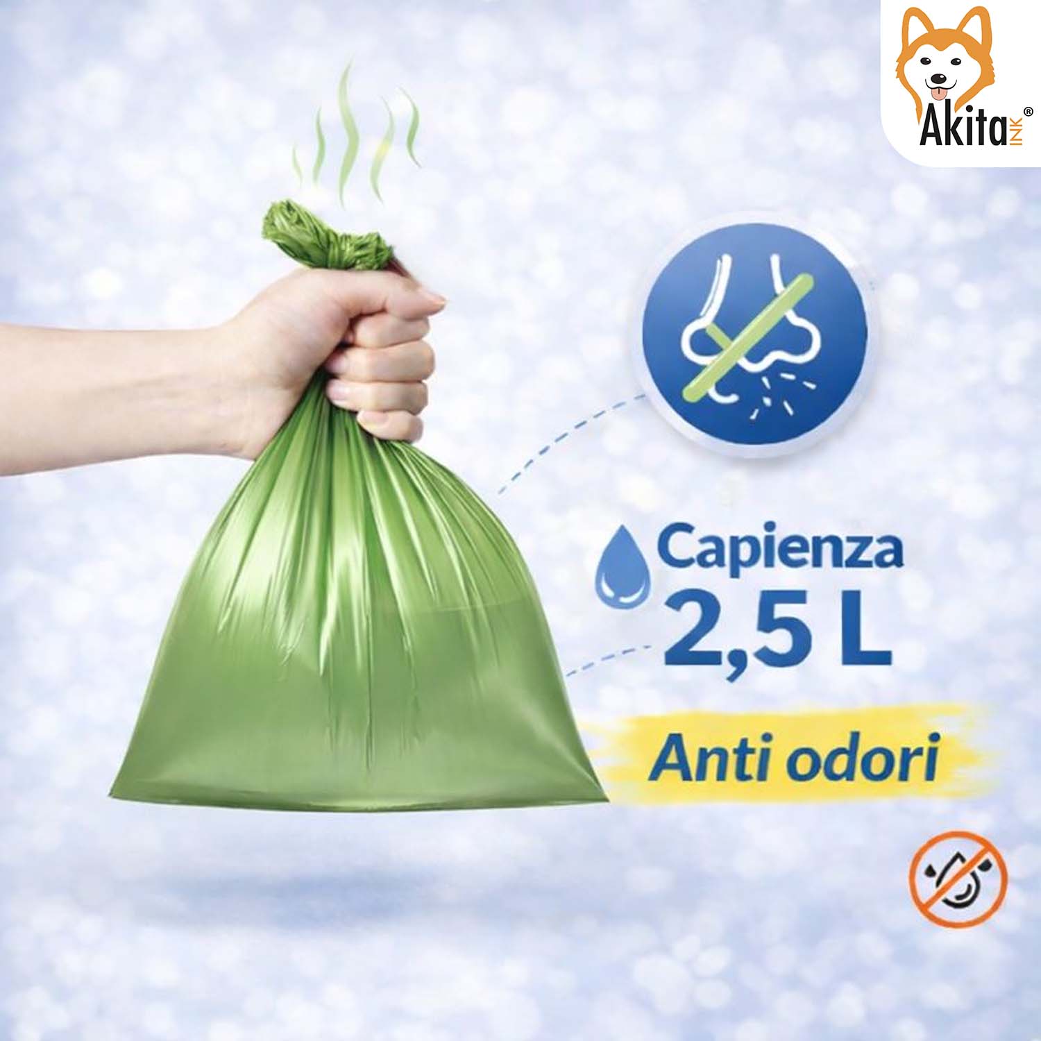 Sacchetti Igienici per Animali 1080 Pz Verde 72 Rotoli foto 4