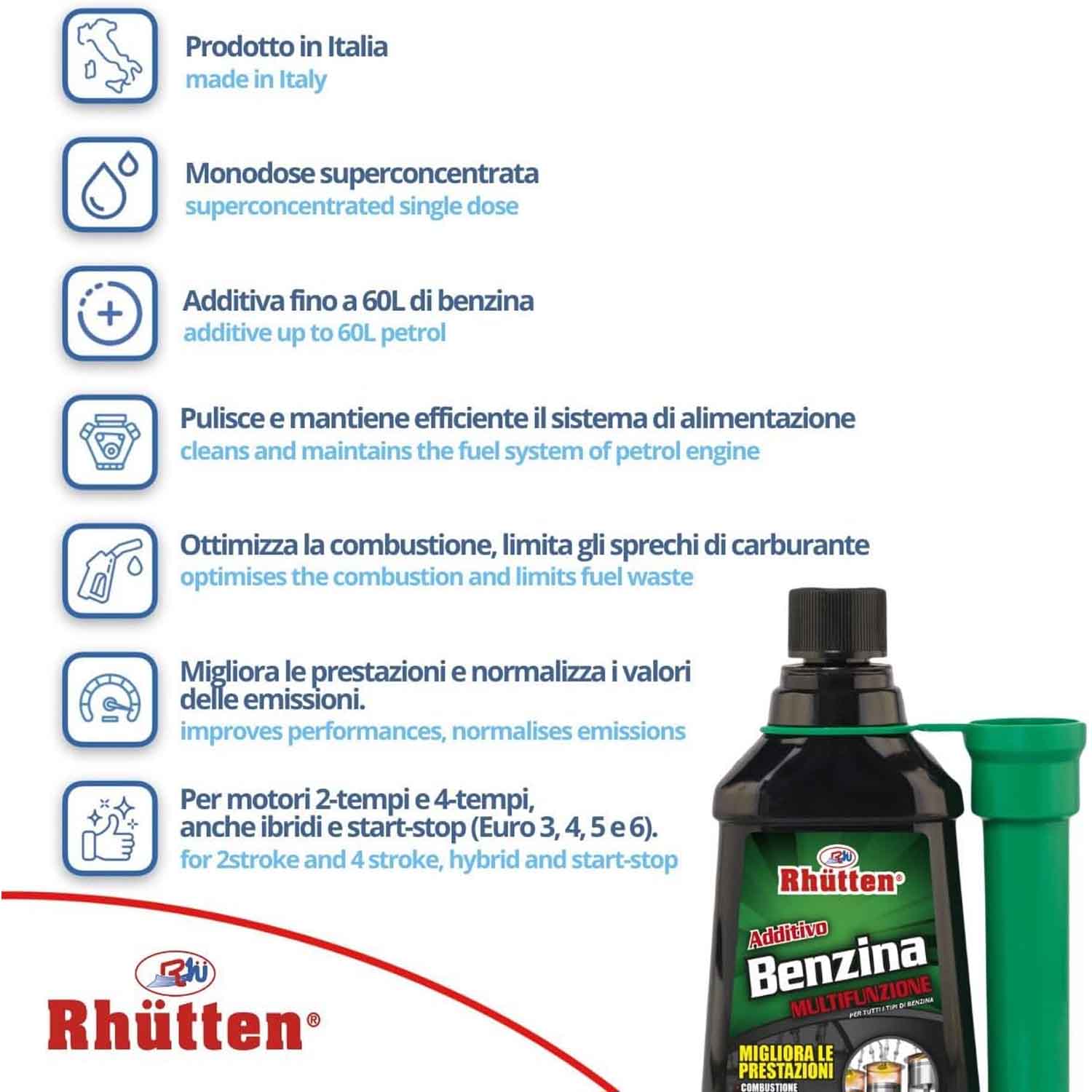 Additivo Benzina Moto 2T e 4T 150 ml Super Concentrato foto 6