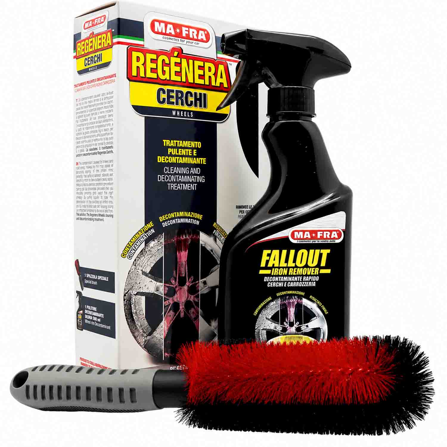 Kit Rigenera Cerchi Decontaminante con Iron Remover e Spazzola foto 2