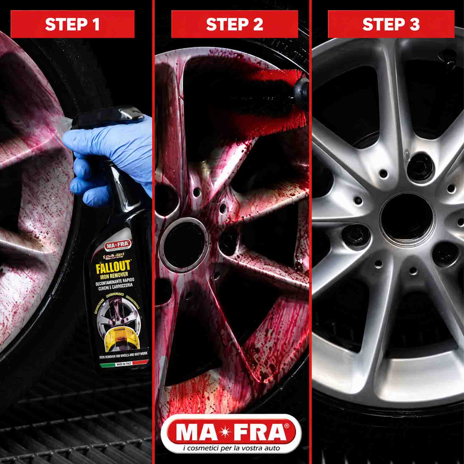 Kit Rigenera Cerchi Decontaminante con Iron Remover e Spazzola foto 3
