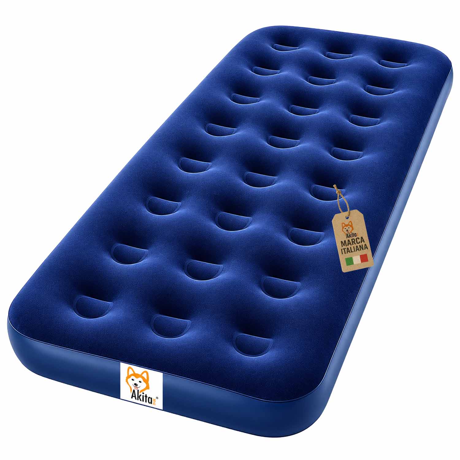 Materasso gonfiabile singolo 193x75 cm floccato da campeggio
