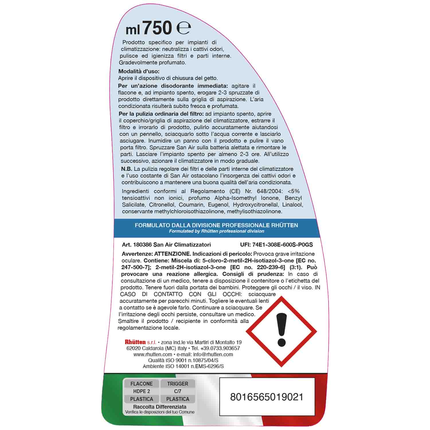 Detergente Igienizzante Climatizzatori Spray 750 ml No Gas foto 6