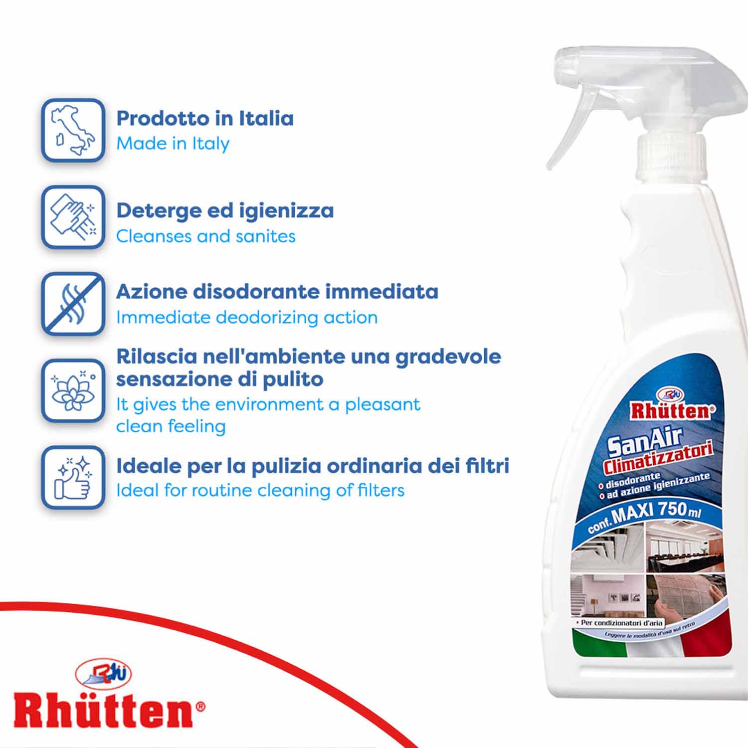 Detergente Igienizzante Climatizzatori Spray 750 ml No Gas foto 3