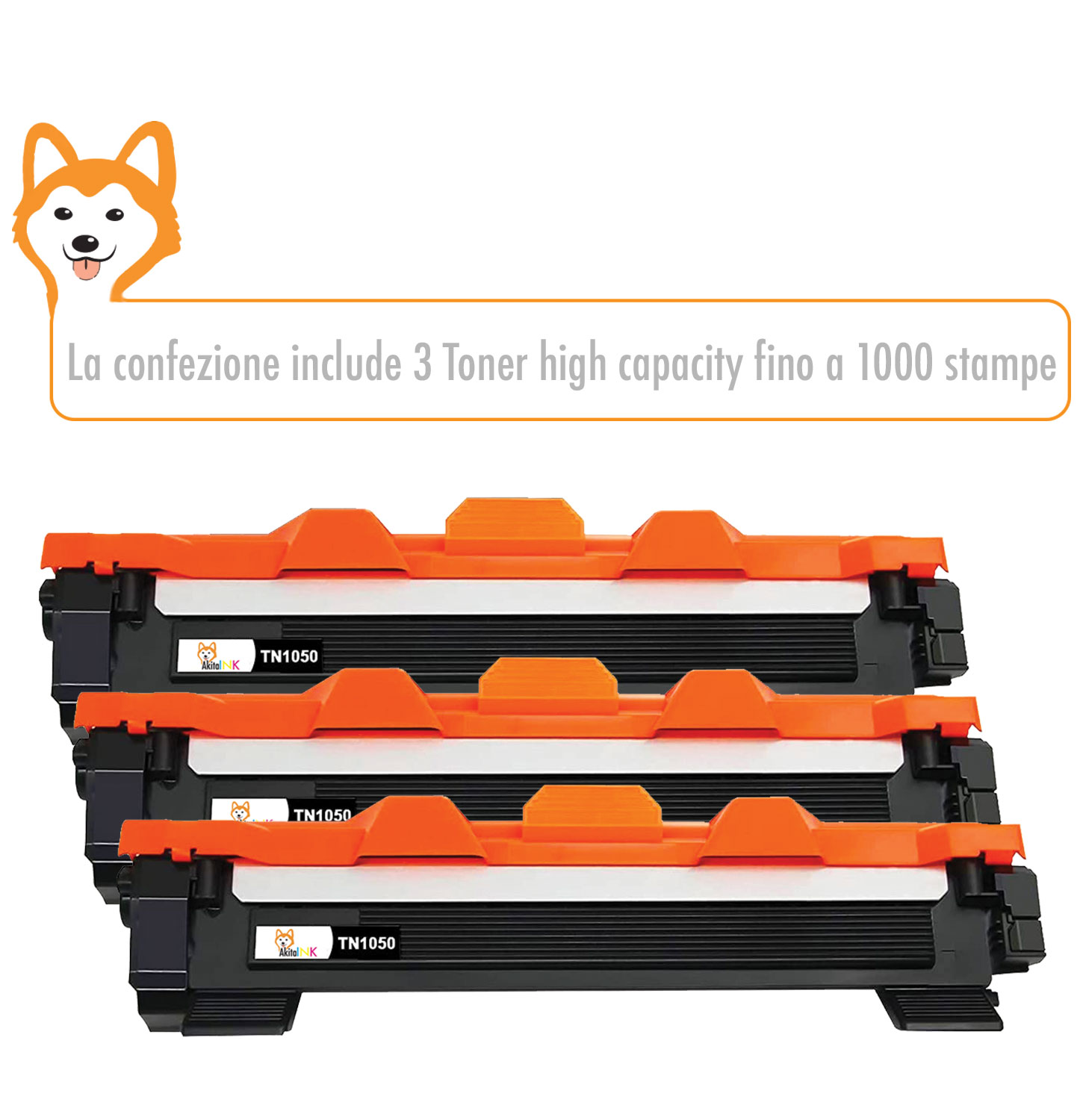 3 Toner compatibile per Brother TN1050 o TN-1050 1000 stampe qualita' premium foto 3