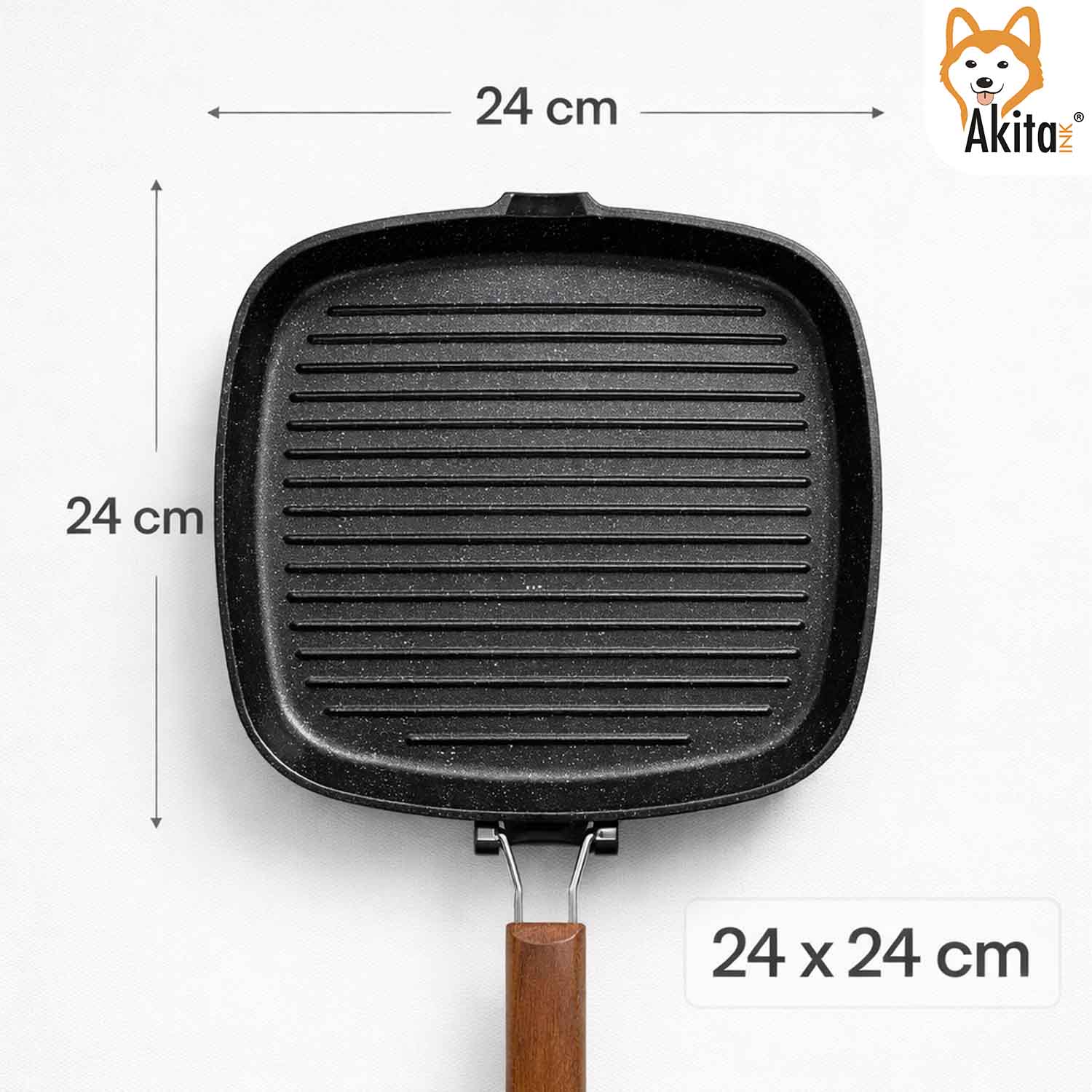 Bistecchiera AkitaInk 24x24 cm Induzione Alluminio Pressofuso foto 5