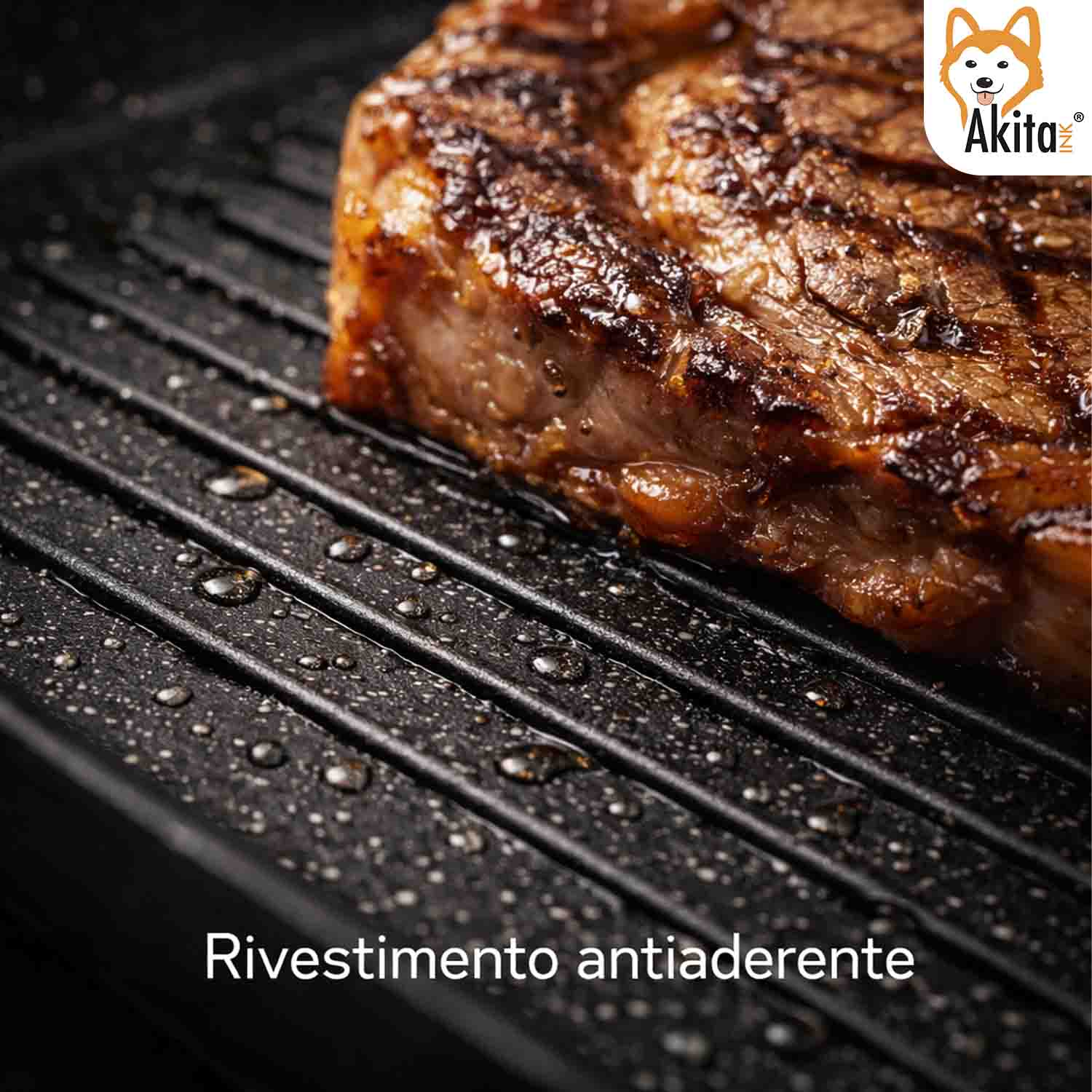 Bistecchiera AkitaInk 26x36 cm Induzione Alluminio Pressofuso foto 4