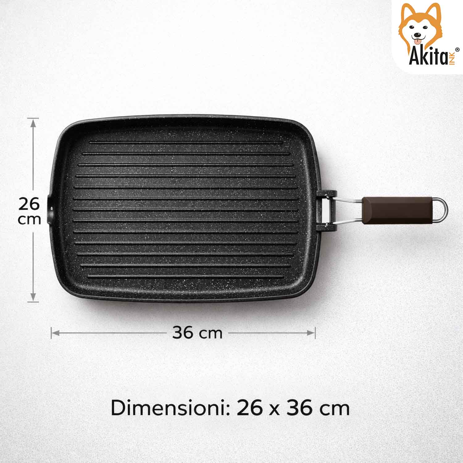 Bistecchiera AkitaInk 26x36 cm Induzione Alluminio Pressofuso foto 5