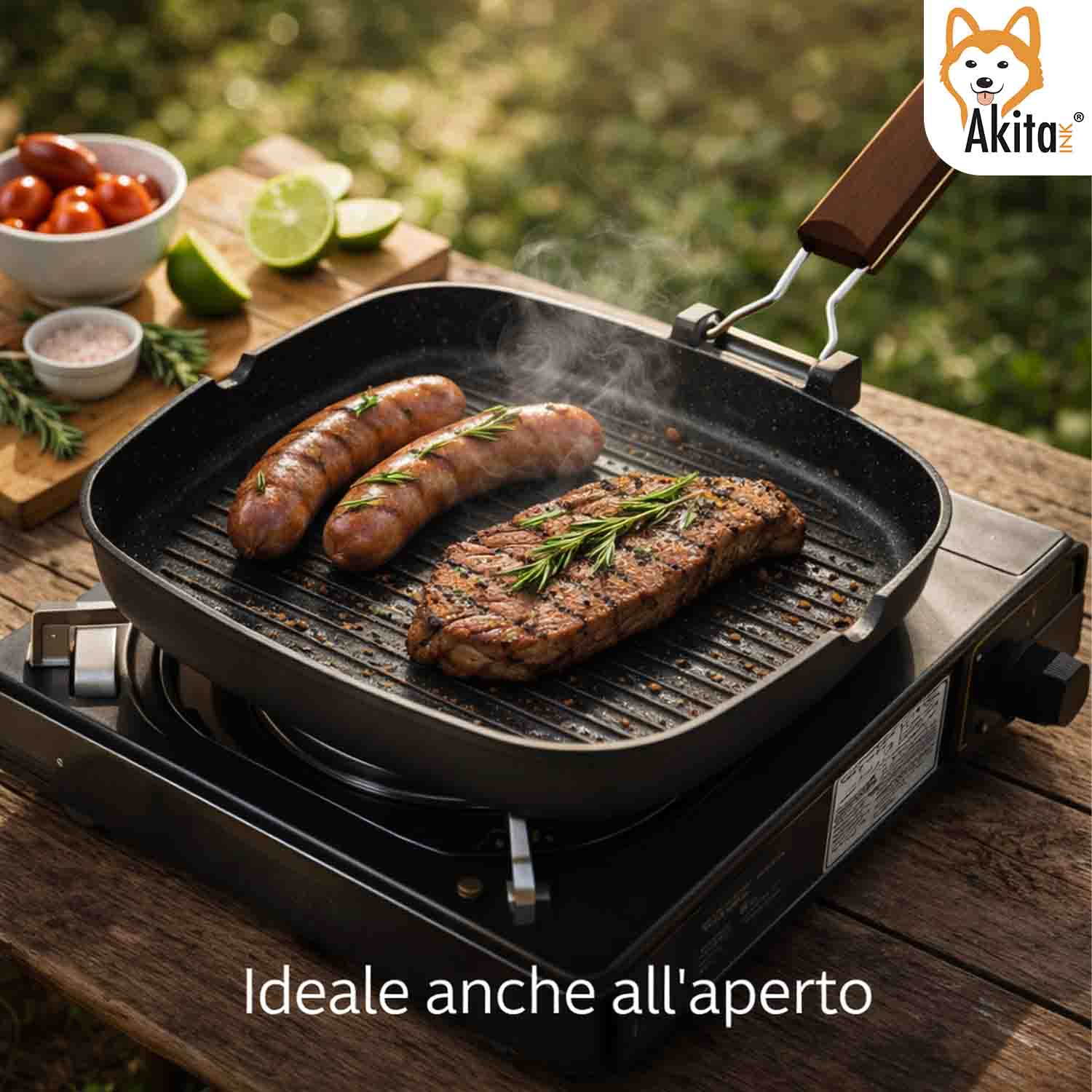 Bistecchiera AkitaInk 28x28 cm Induzione Alluminio Pressofuso foto 4