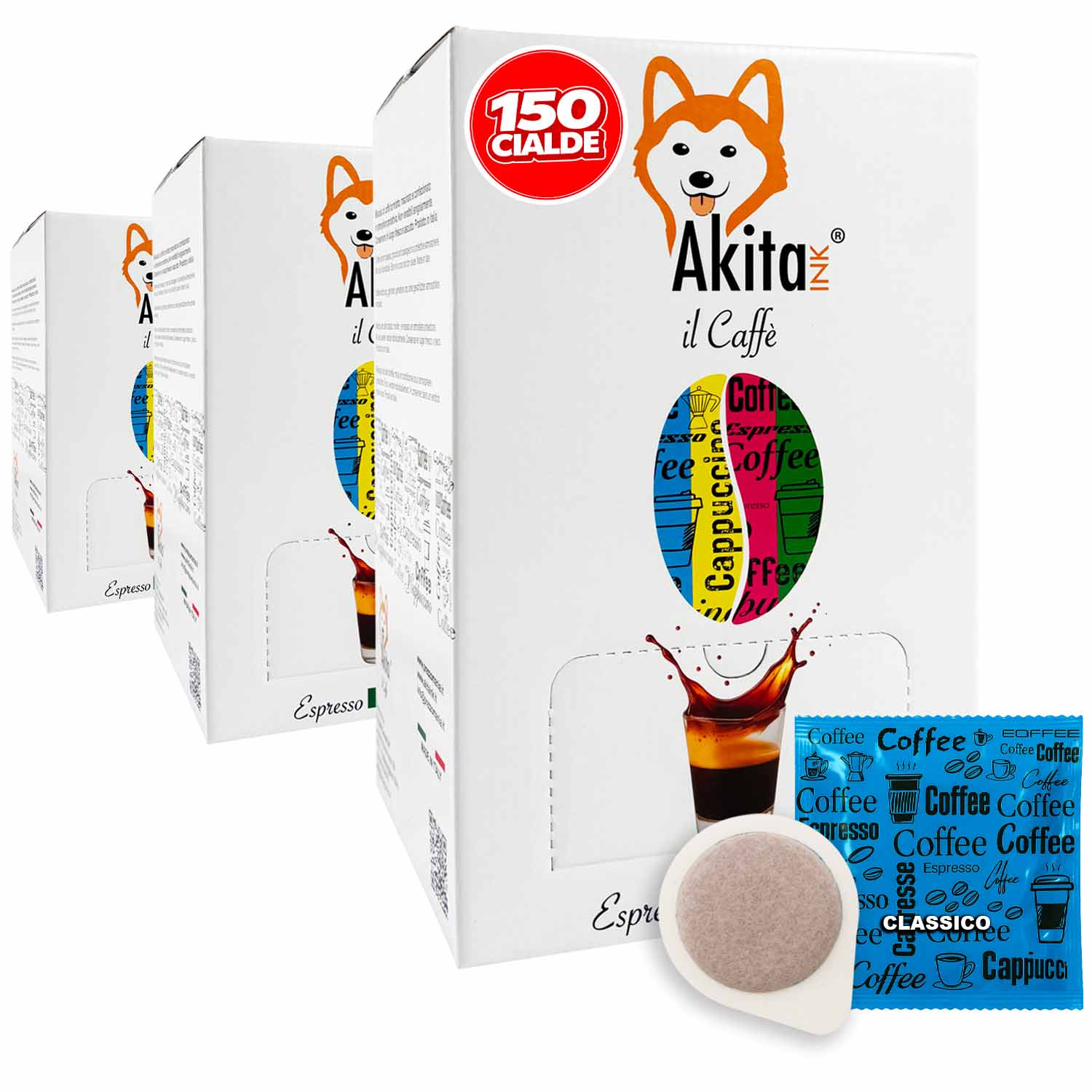Caffe' Akitaink Cialda Miscela Classico - 150 Cialde Ese foto 2