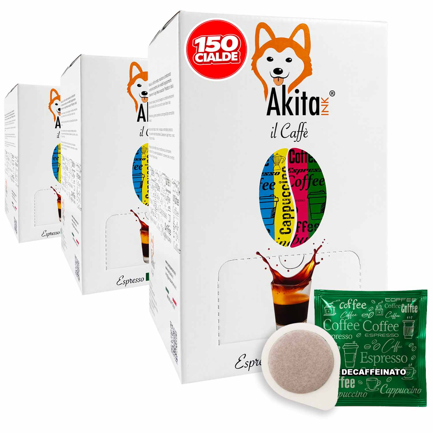 Caffe' Akitaink Cialda Miscela Decaffeinato - 150 Cialde Ese foto 2