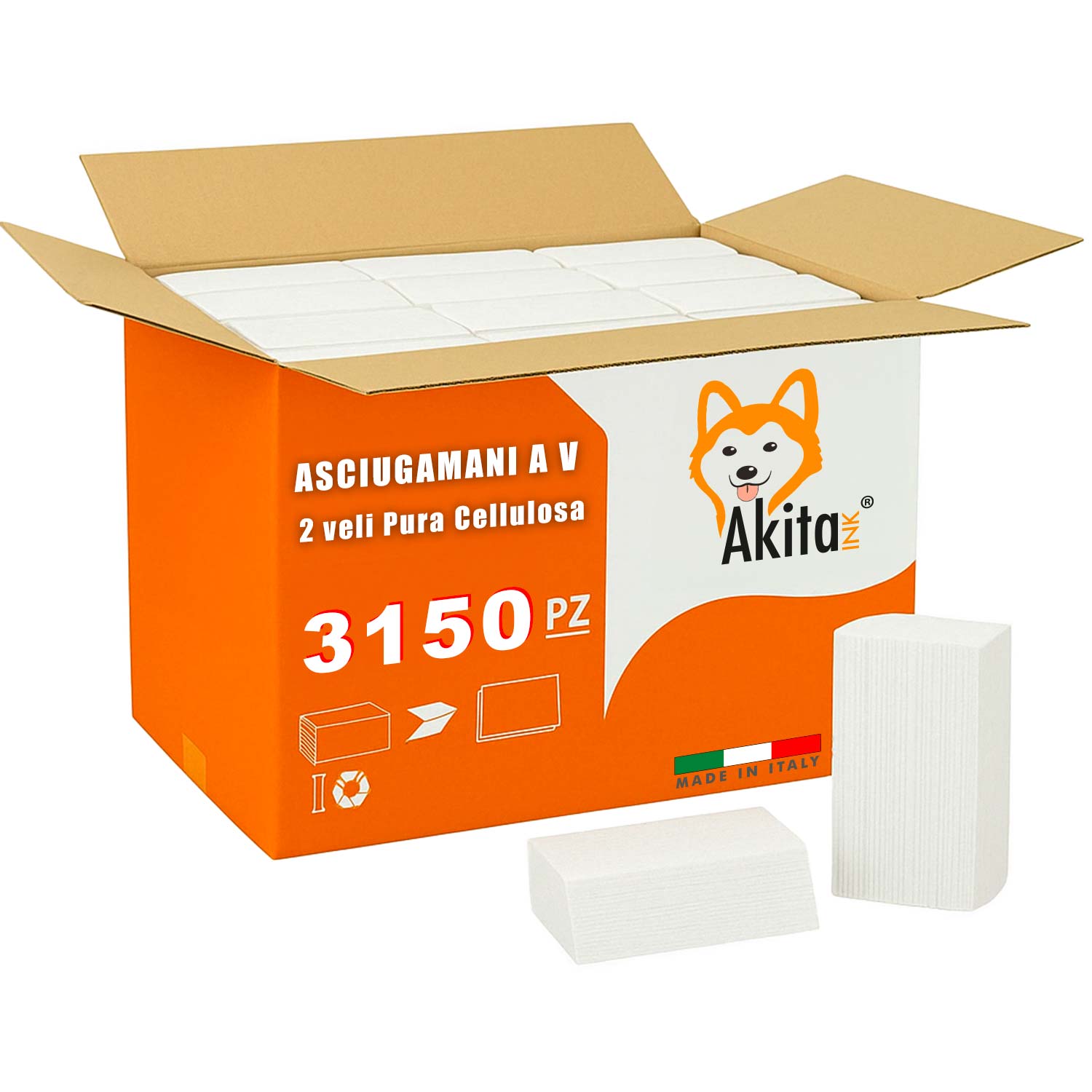 3000 Asciugamani carta piegati a C o V per dispenser 15 confezioni da 200 pz foto 2