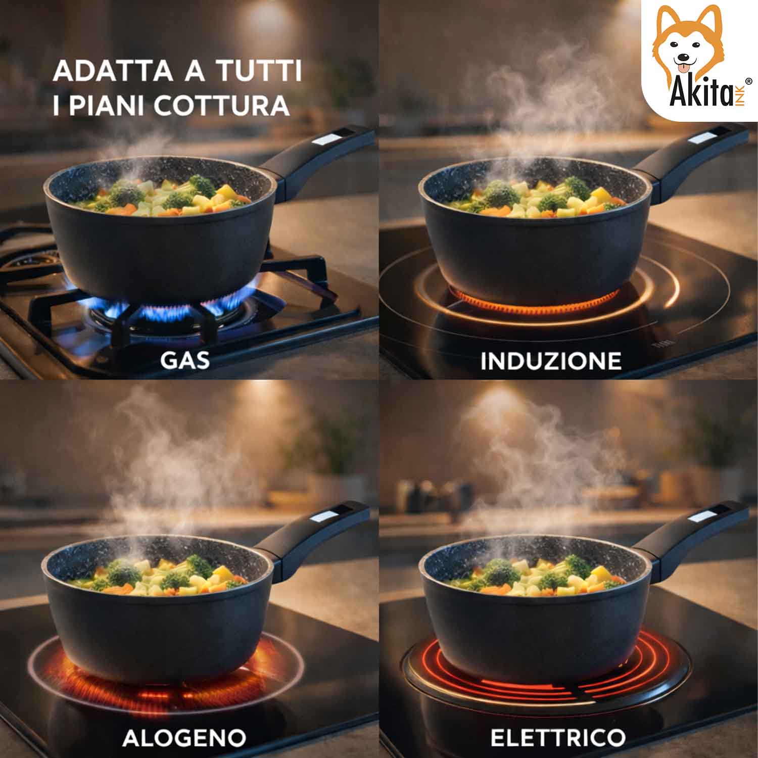 Casseruola Antiaderente 16 cm Induzione Manico foto 3