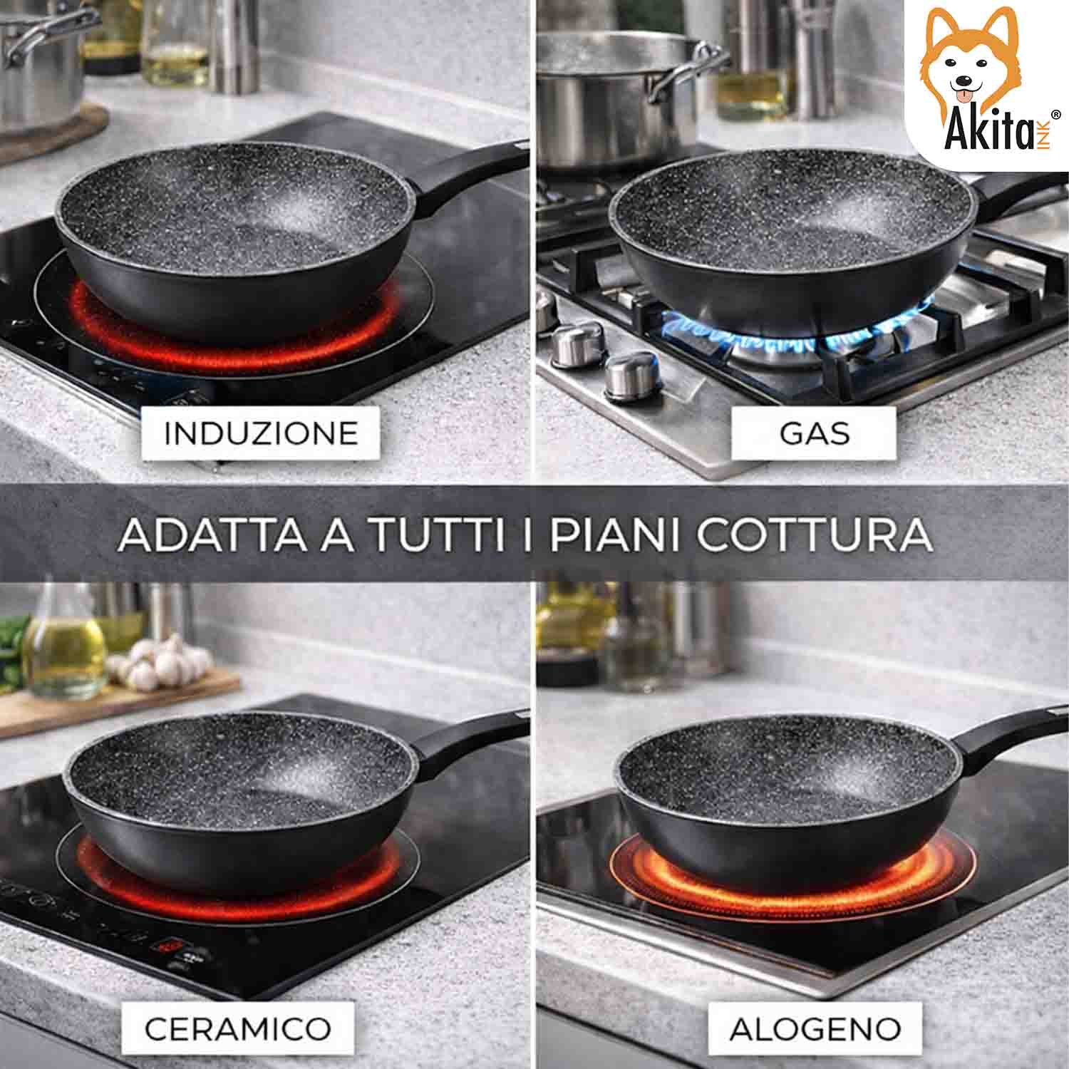 Wok Black 28 cm Induzione Antiaderente foto 4