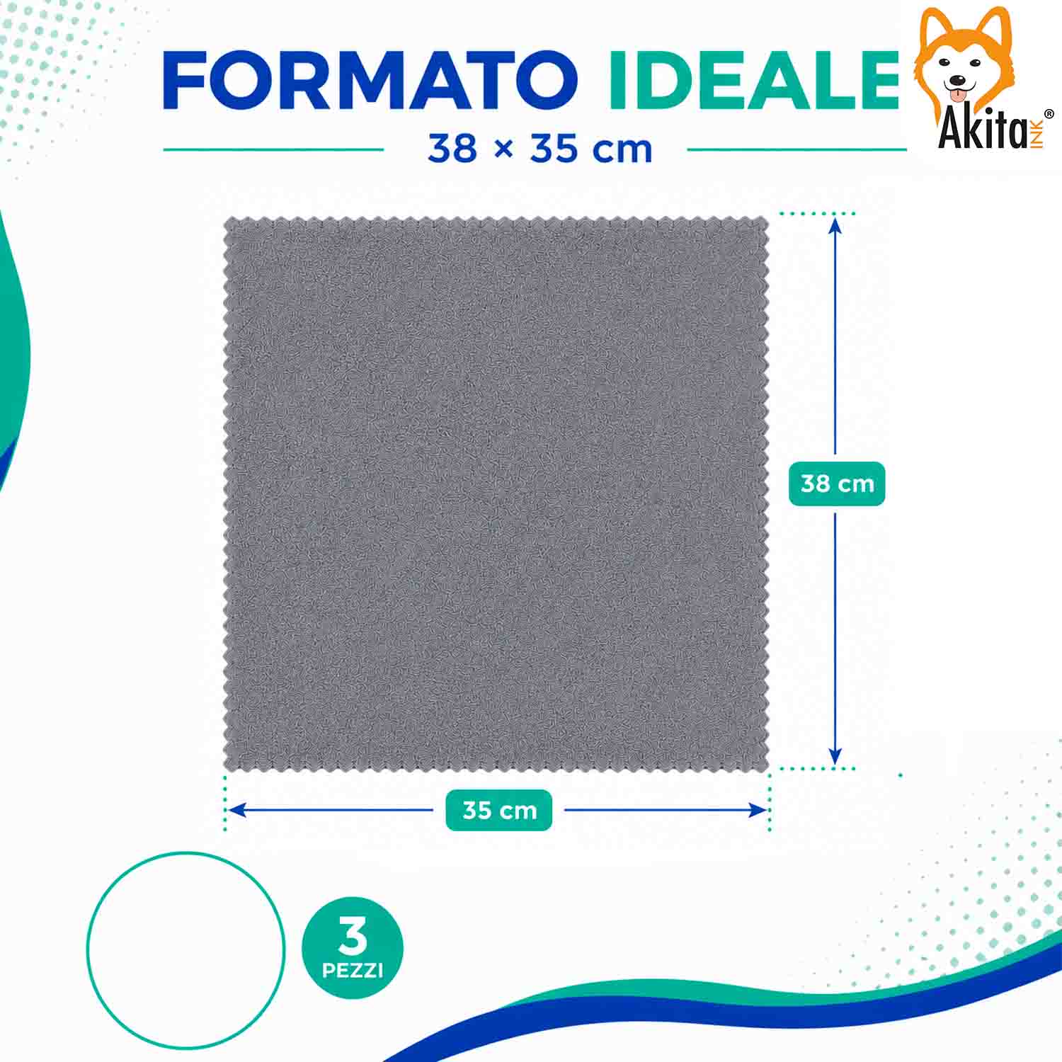 Akitaink 3 Panni in Microfibra Magic Tuttofare 38x35 cm foto 6