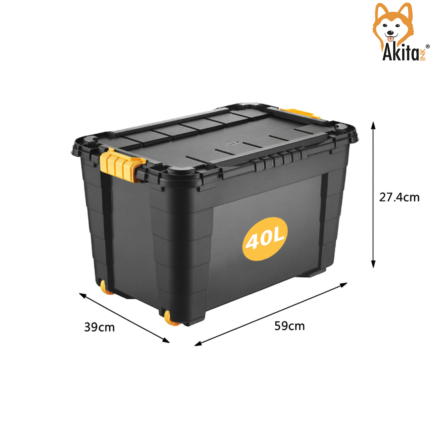 Contenitore Box 40L Magic 4 aperture con Ruote Nero foto 6