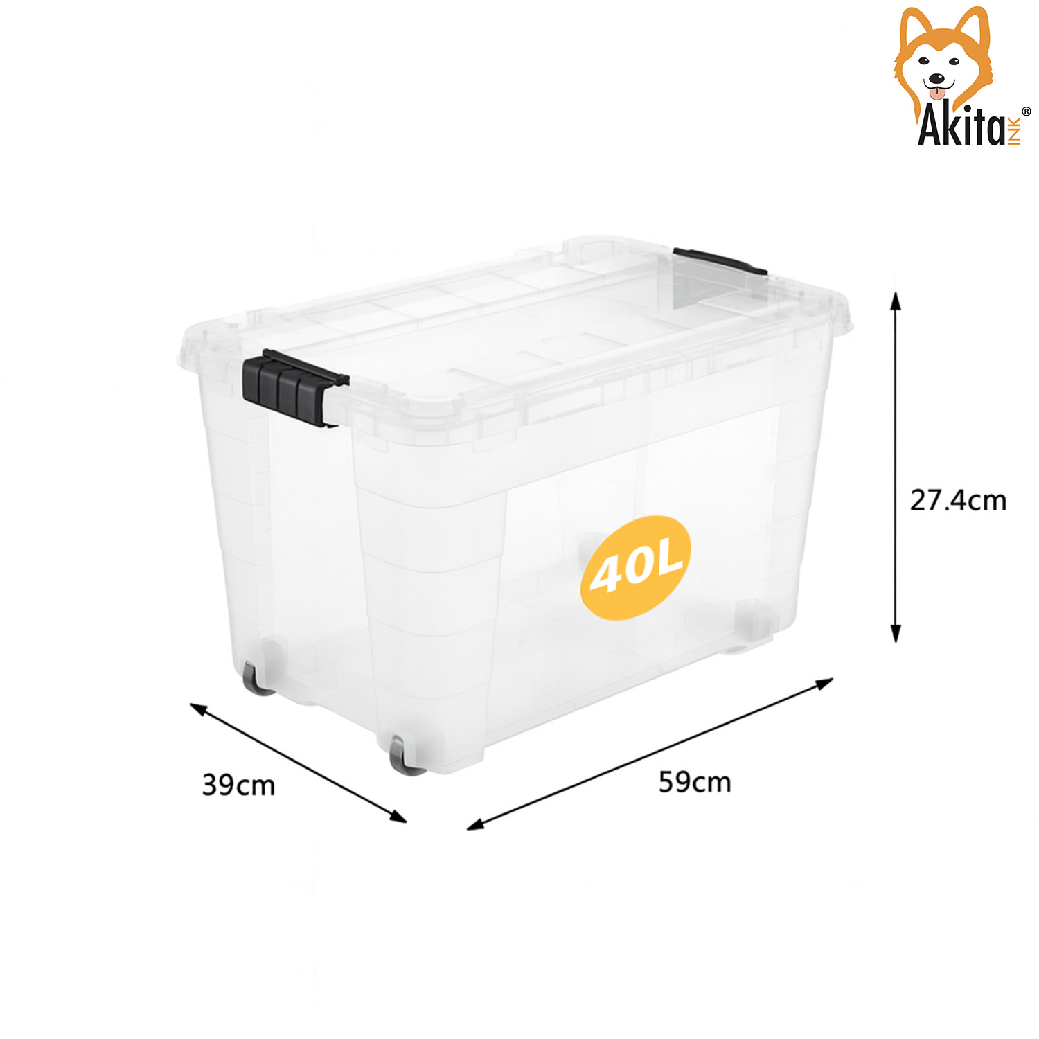 Contenitore Box 40L Magic 4 aperture con Ruote Trasparente foto 5