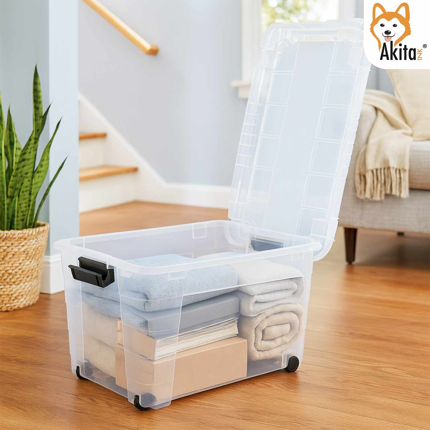 Contenitore Box 40L Magic 4 aperture con Ruote Trasparente foto 3