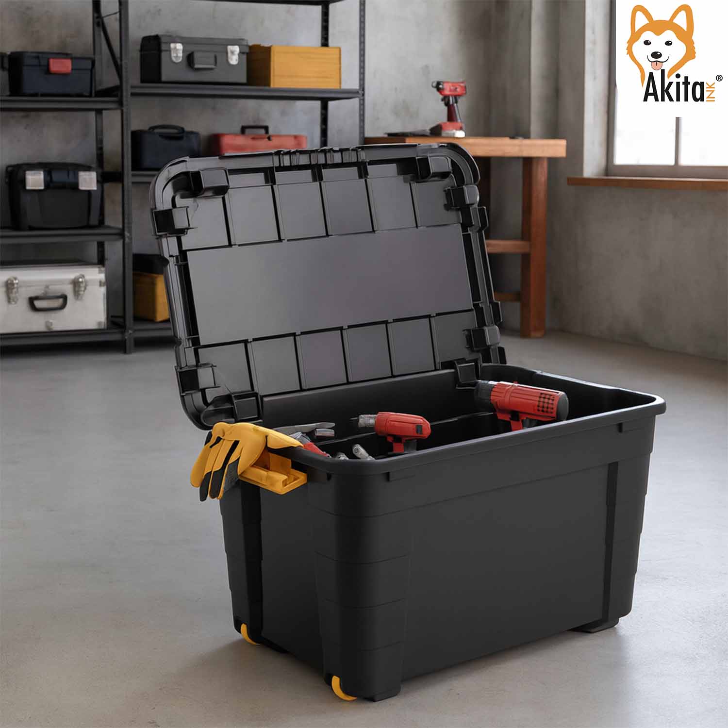 Contenitore Box 60L Magic 4 aperture con Ruote Nero foto 3