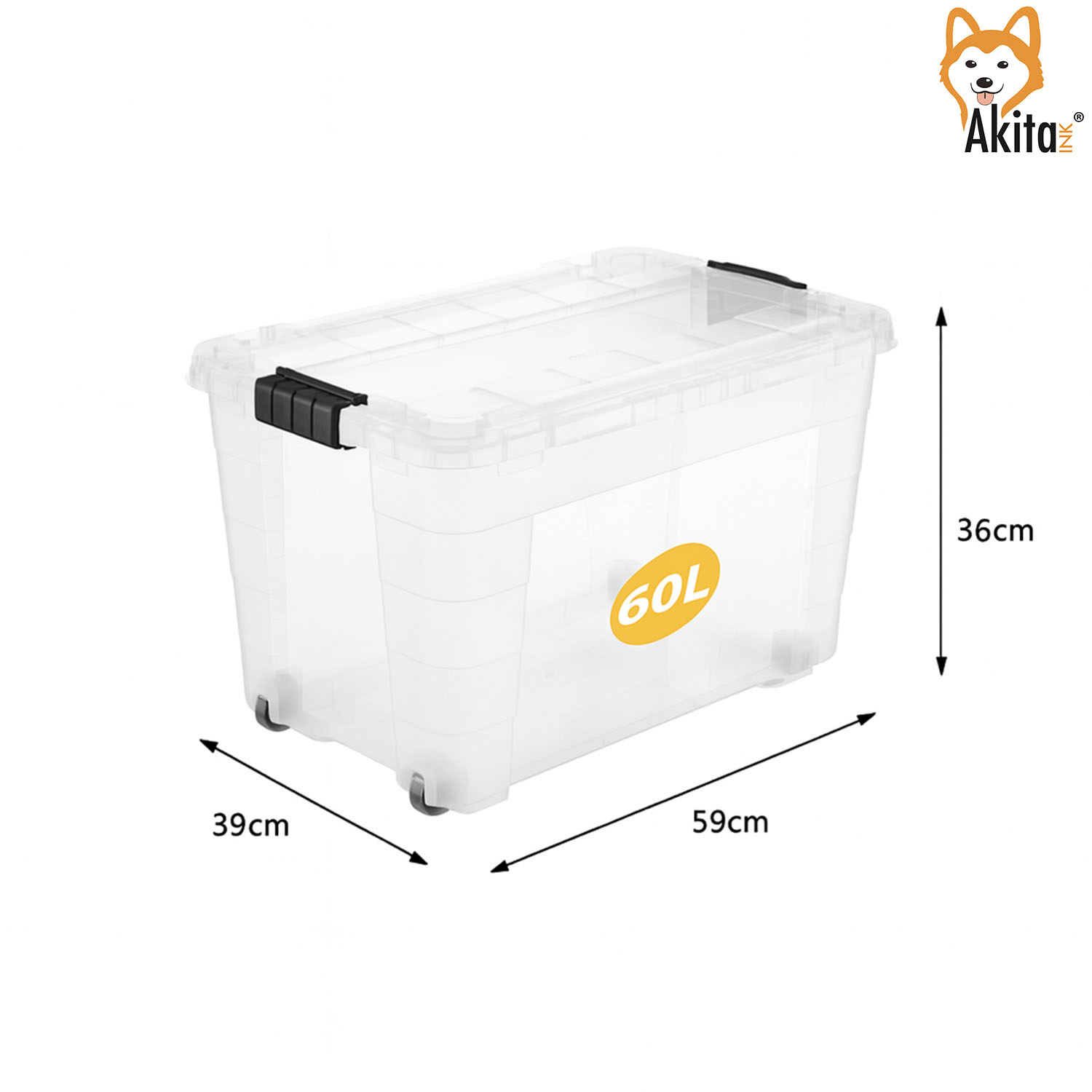 Contenitore Box 60L Magic 4 aperture con Ruote Trasparente foto 4