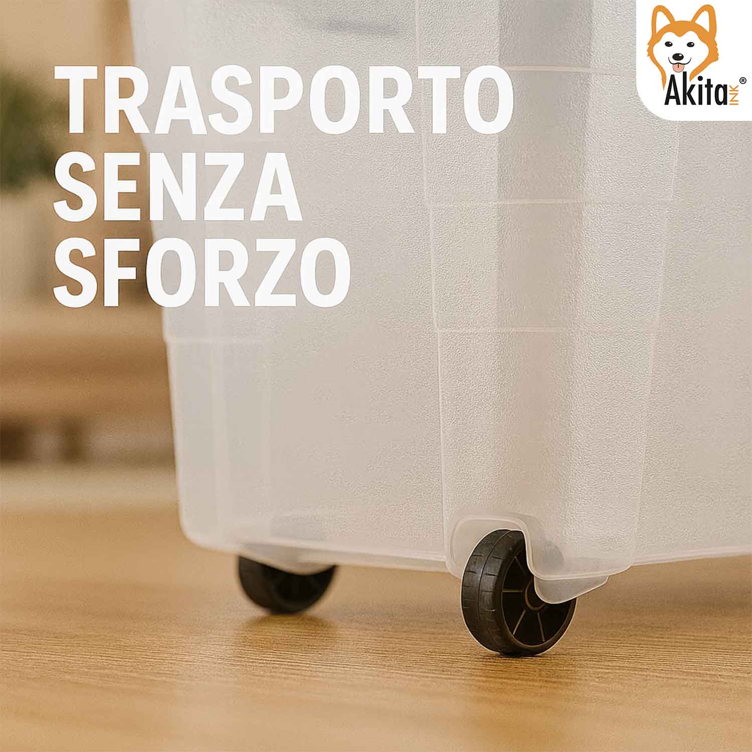 Contenitore Box 60L Magic 4 aperture con Ruote Trasparente foto 5