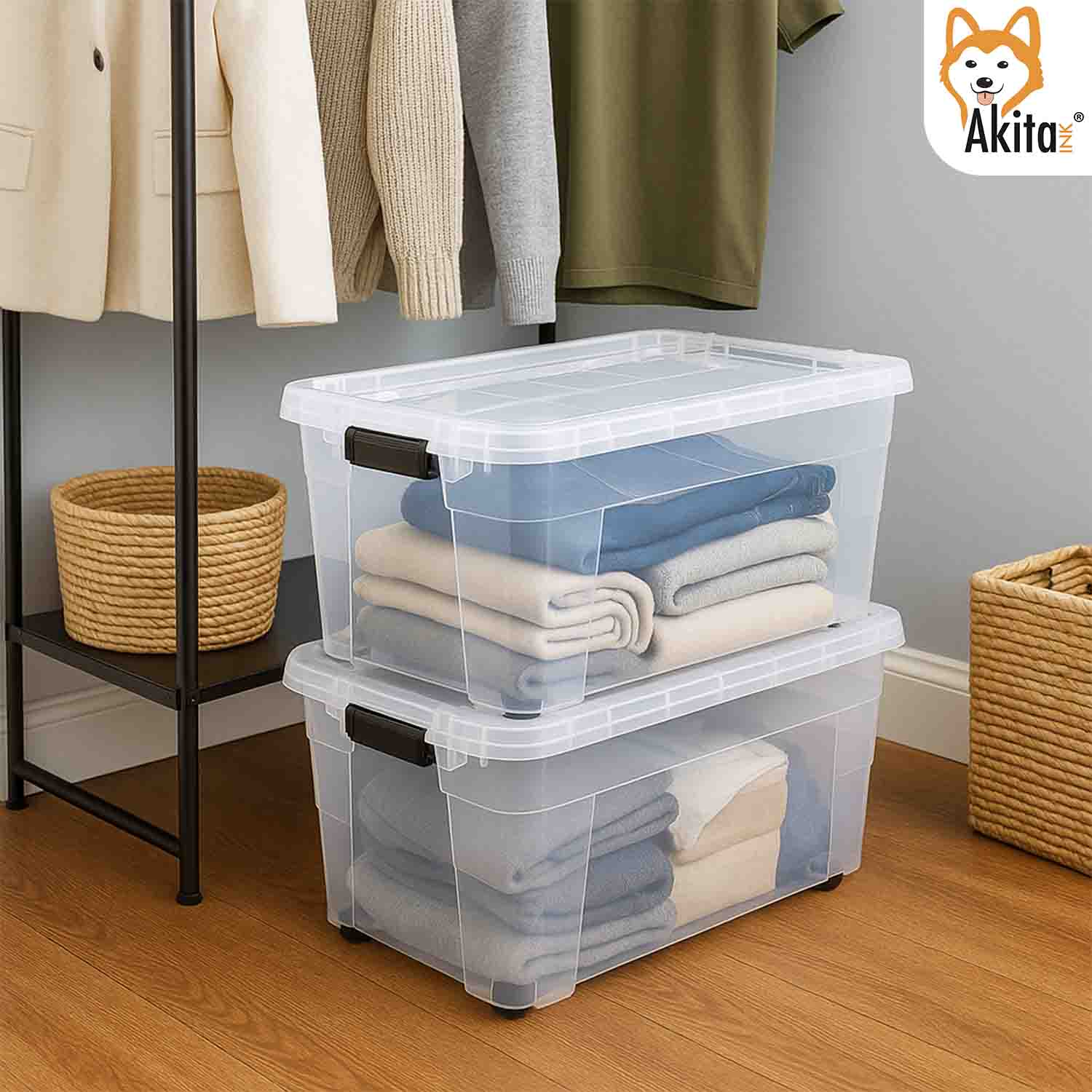 Contenitore Box 60L Magic 4 aperture con Ruote Trasparente foto 3